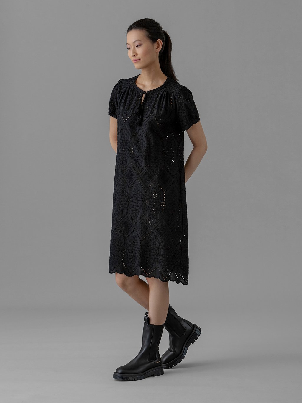 Detailansicht von Midi-Kleid aus Baumwolle von LA CAMICIA