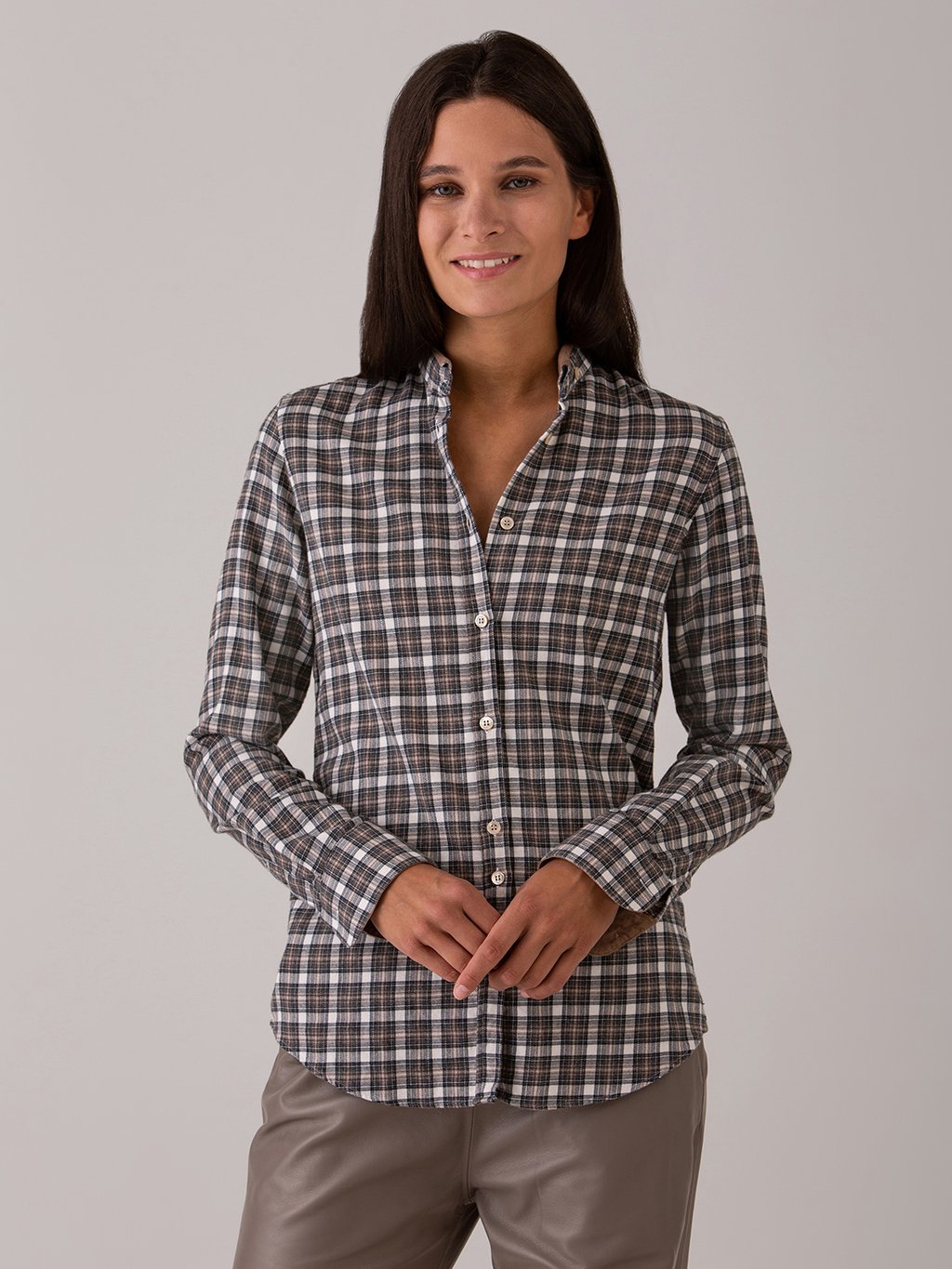 Detailansicht von Flanellbluse aus Baumwolle von AGLINI