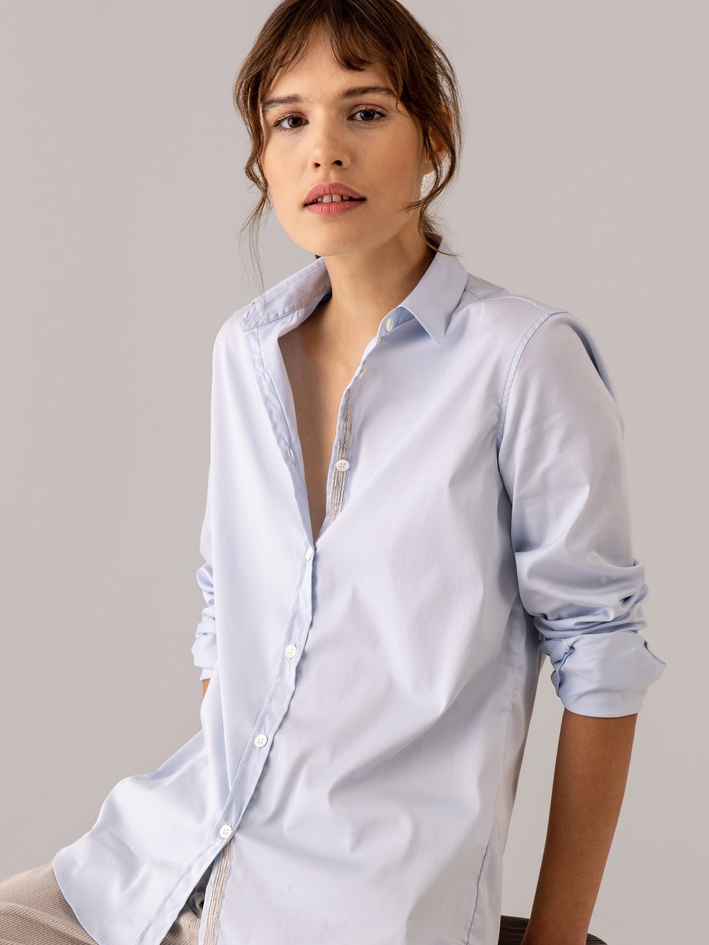 Detailansicht von Baumwollbluse von AGLINI