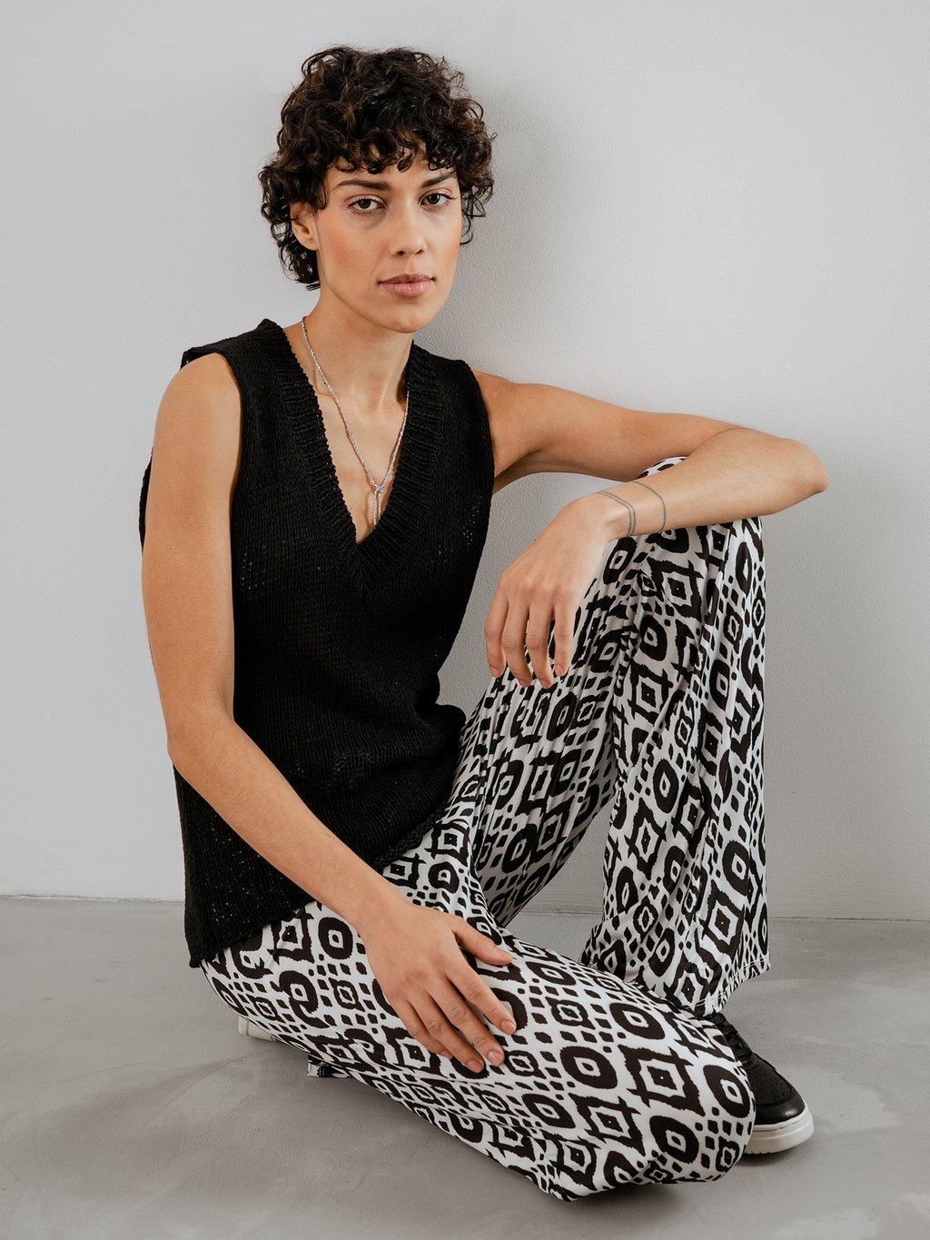 Detailansicht von Stricktop aus Baumwolle von ROBERTO COLLINA