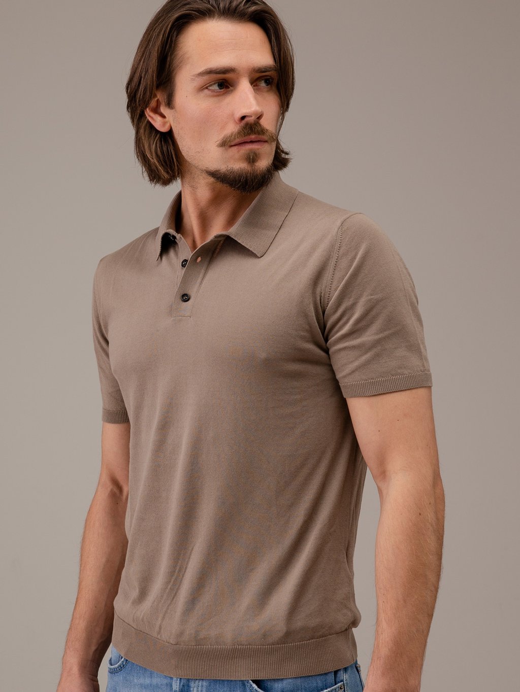 Detailansicht von Poloshirt aus Baumwolle von ROBERTO COLLINA