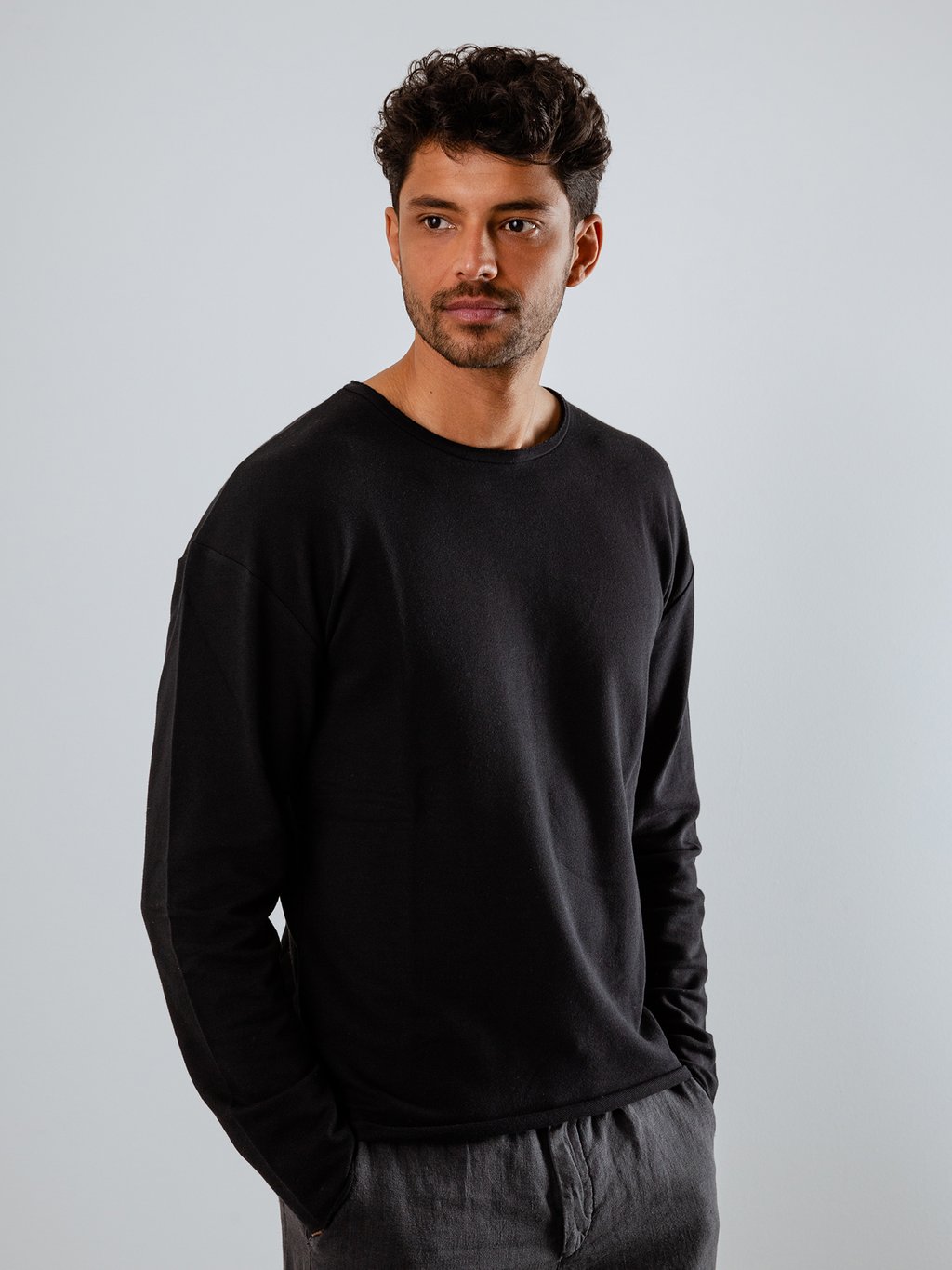 Detailansicht von Langarmshirt aus Baumwolle von KIEFERMANN