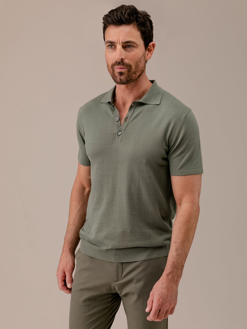 Detailansicht von Kurzarm-Poloshirt aus Baumwolle von DANIELE FIESOLI