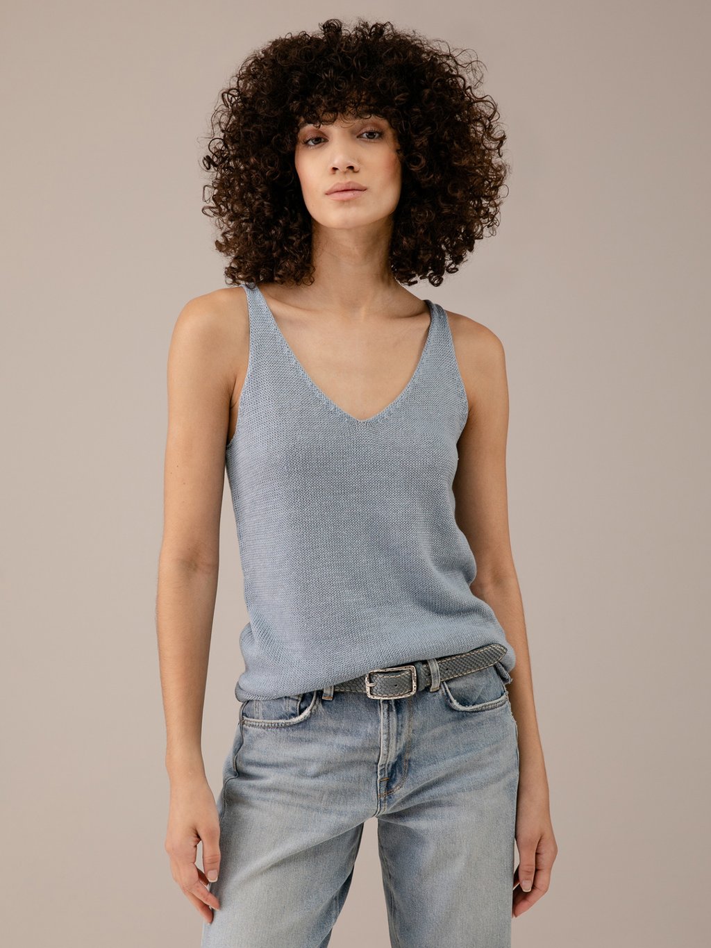 Detailansicht von Stricktop aus Leinen von DANIELS