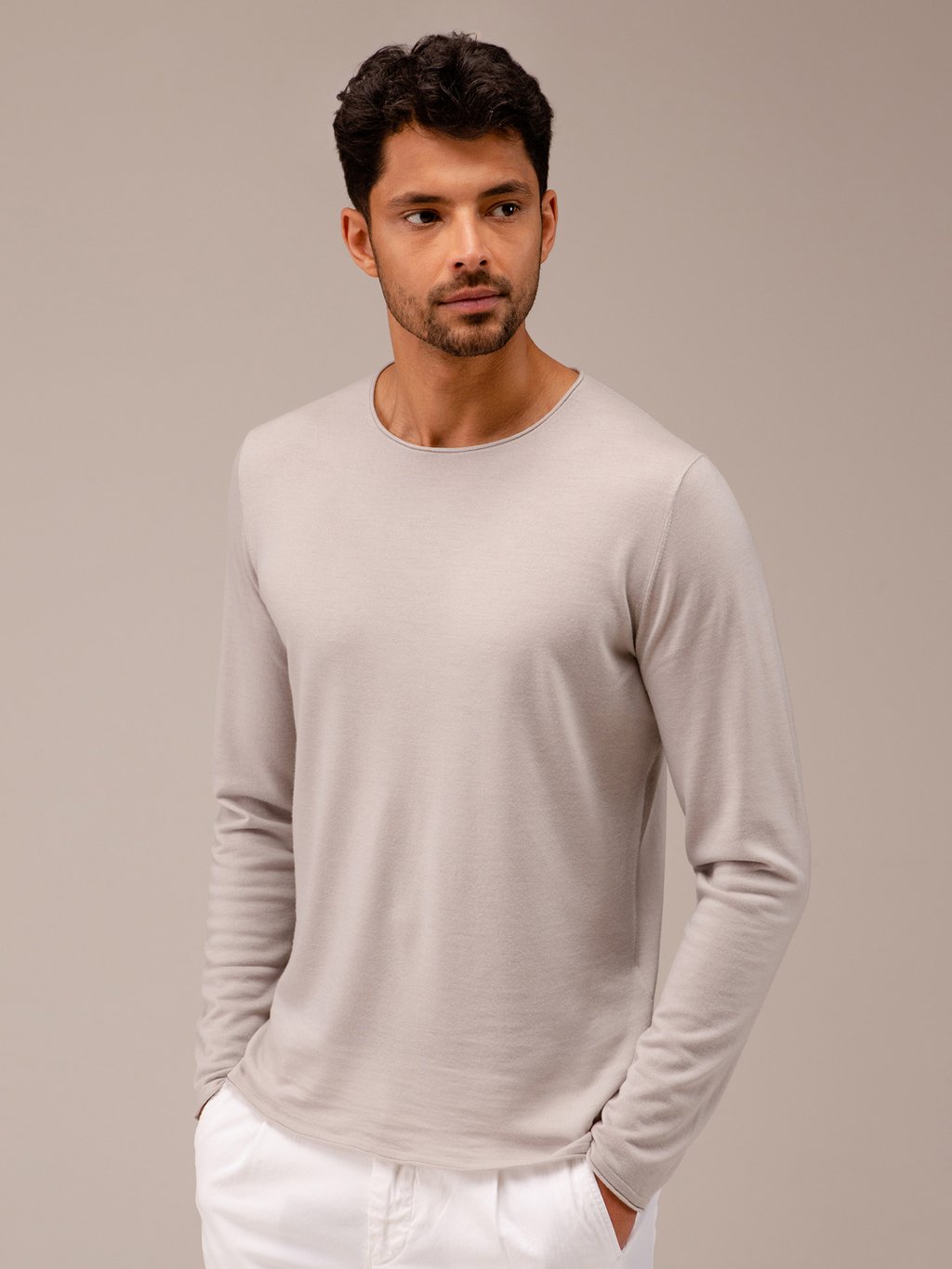 Detailansicht von Pullover aus Merinowolle von KIEFERMANN