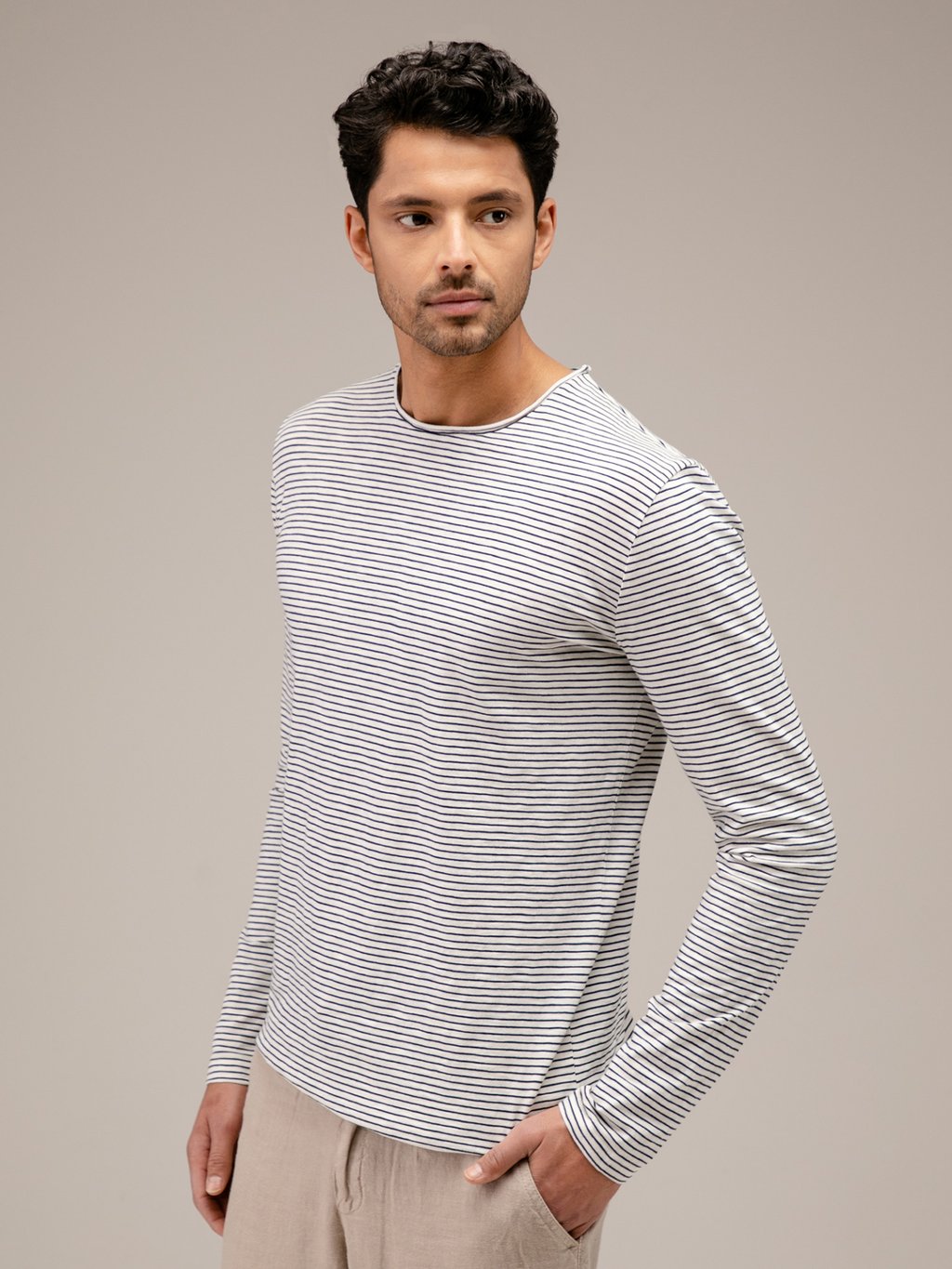 Detailansicht von Langarmshirt aus Baumwolle von KIEFERMANN