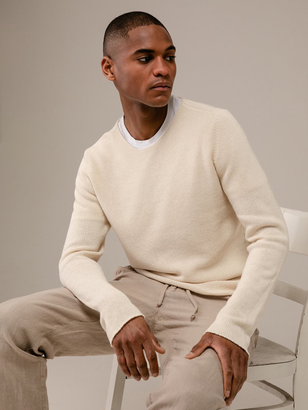 Detailansicht von Pullover aus Baumwolle von HANNES ROETHER