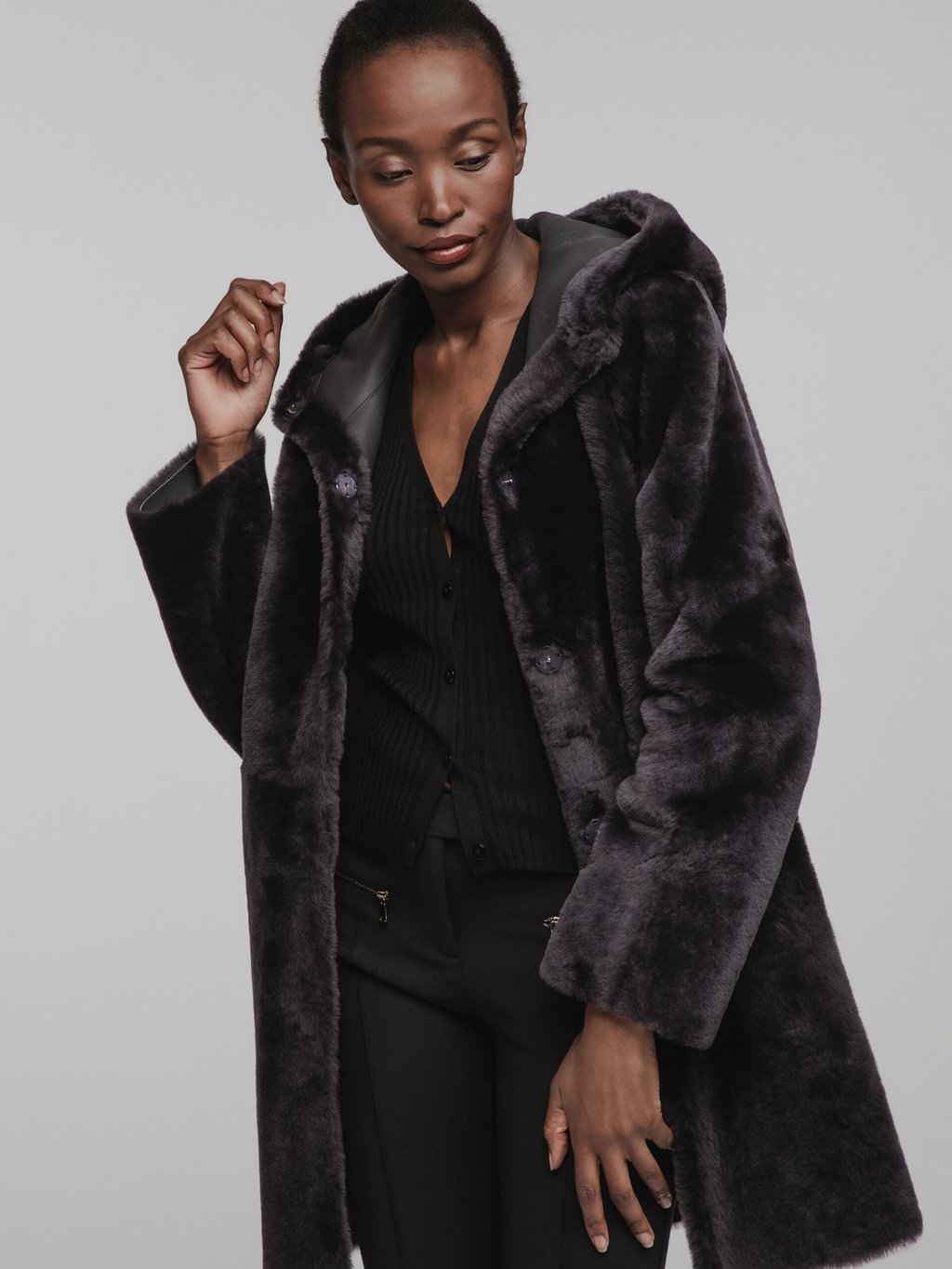 Detailansicht von Wendbarer Ledermantel von ARMA