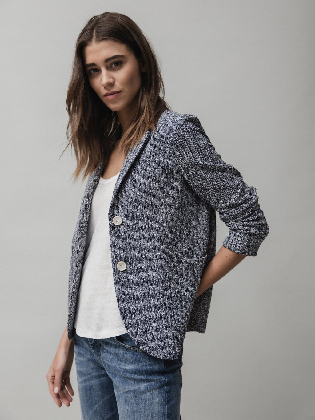 Detailansicht von Blazer aus Baumwolle von HARRIS WHARF LONDON