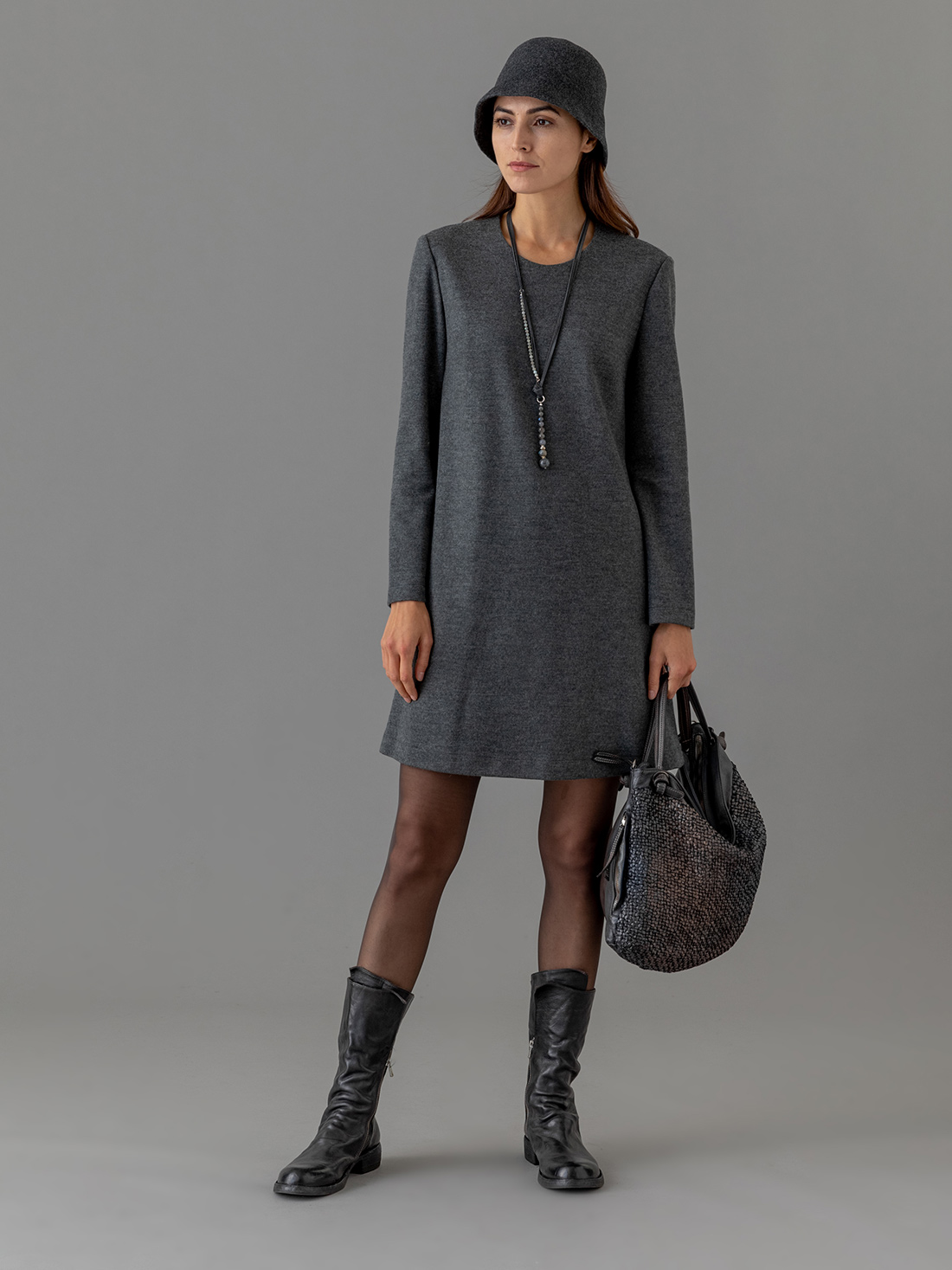 Detailansicht von Kurzes Kleid aus Merinowolle von HARRIS WHARF LONDON