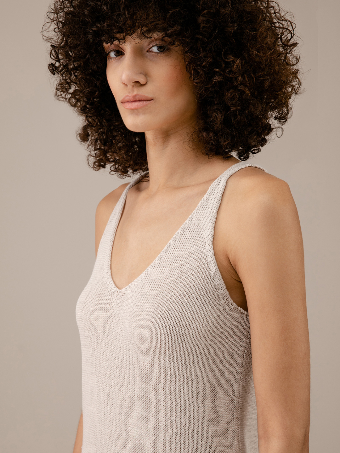 Detailansicht von Stricktop aus Leinen von DANIELS