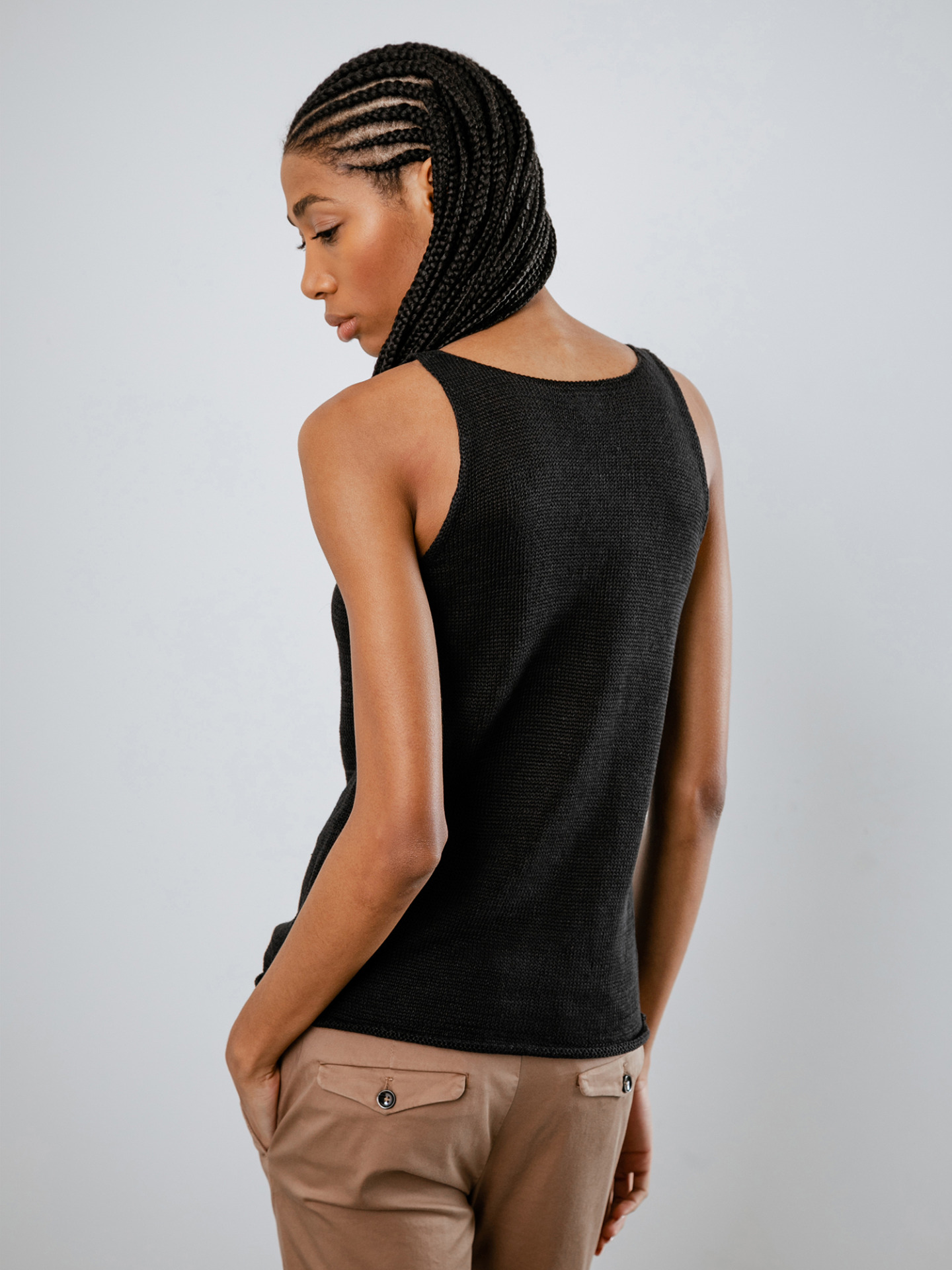 Detailansicht von Stricktop aus Leinen von DANIELS