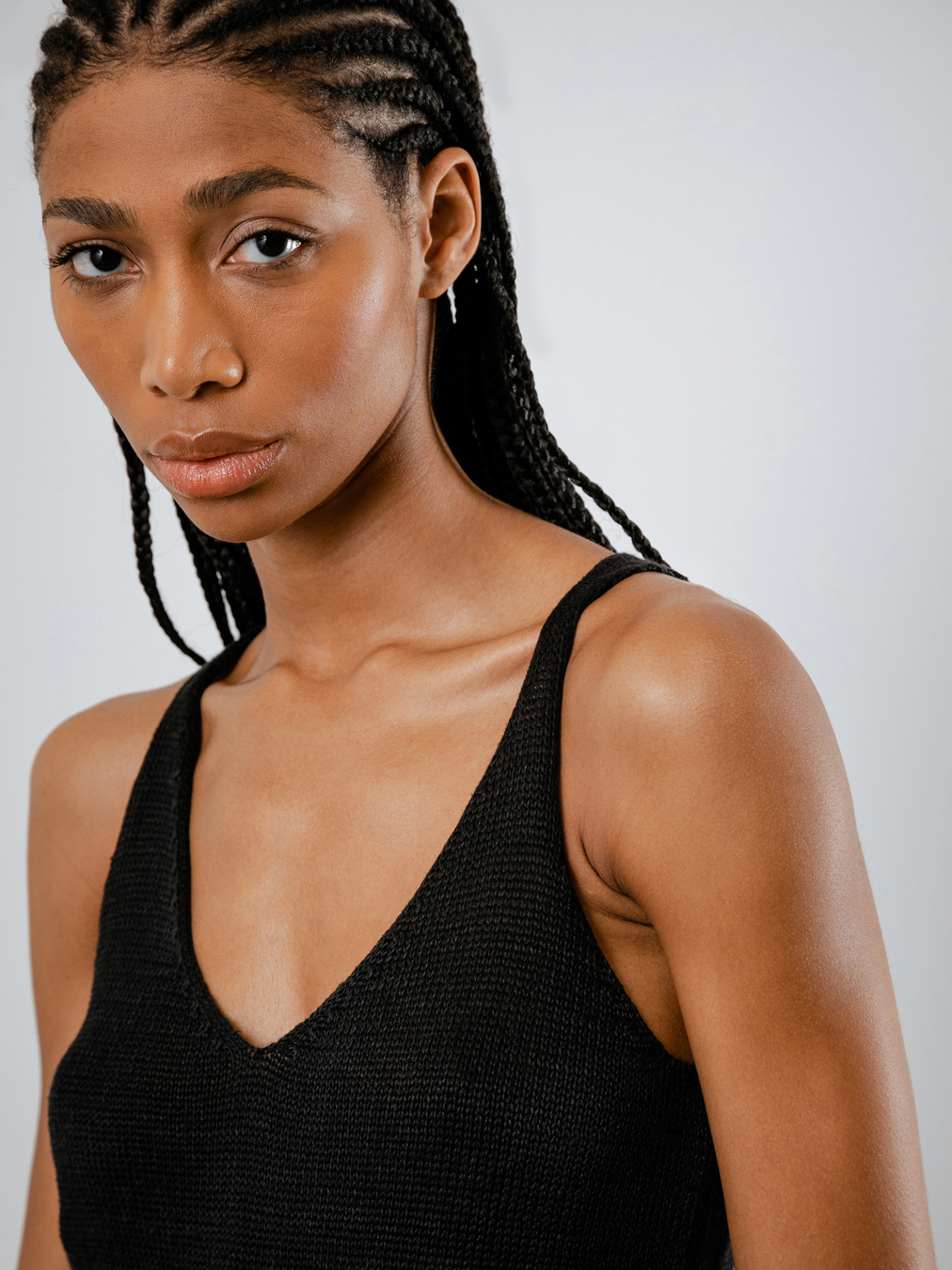 Detailansicht von Stricktop aus Leinen von DANIELS