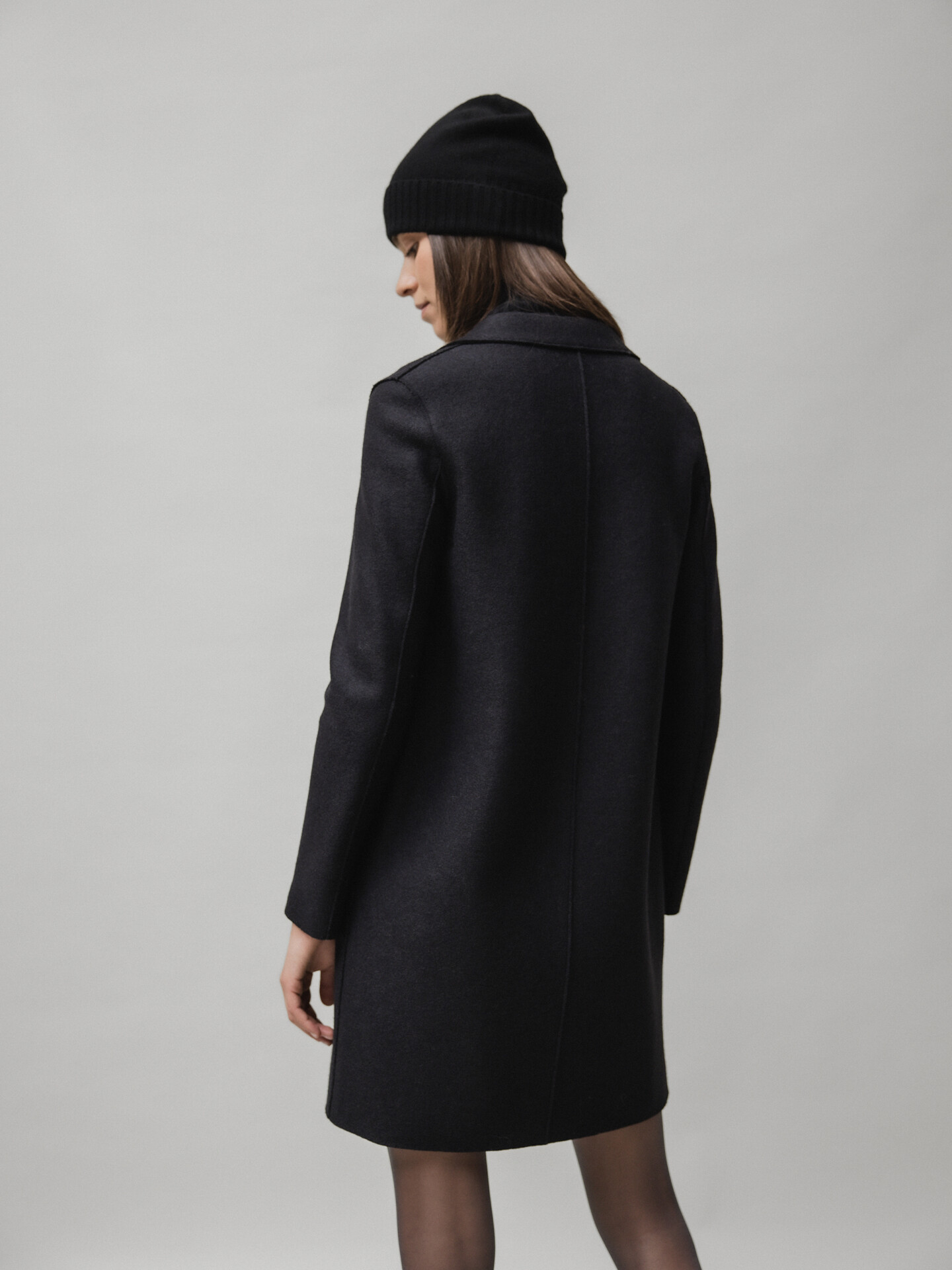 Detailansicht von Schurwollmantel von HARRIS WHARF LONDON