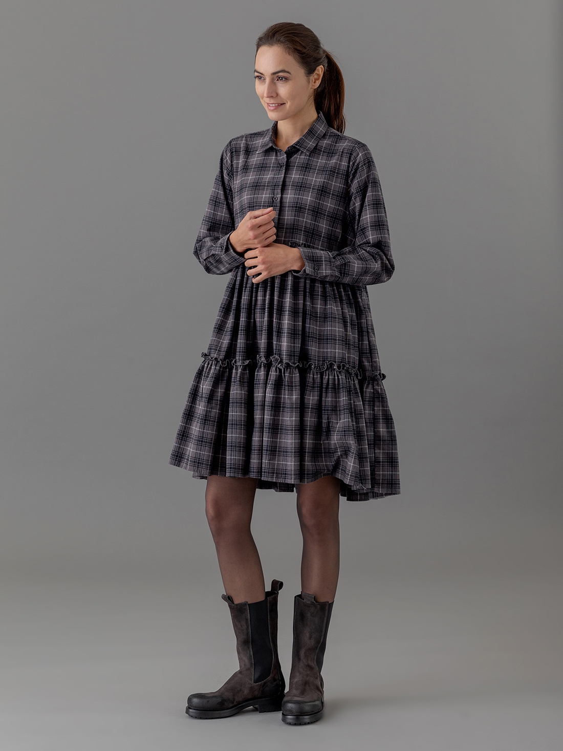 Detailansicht von Midi-Baumwollkleid von AGLINI