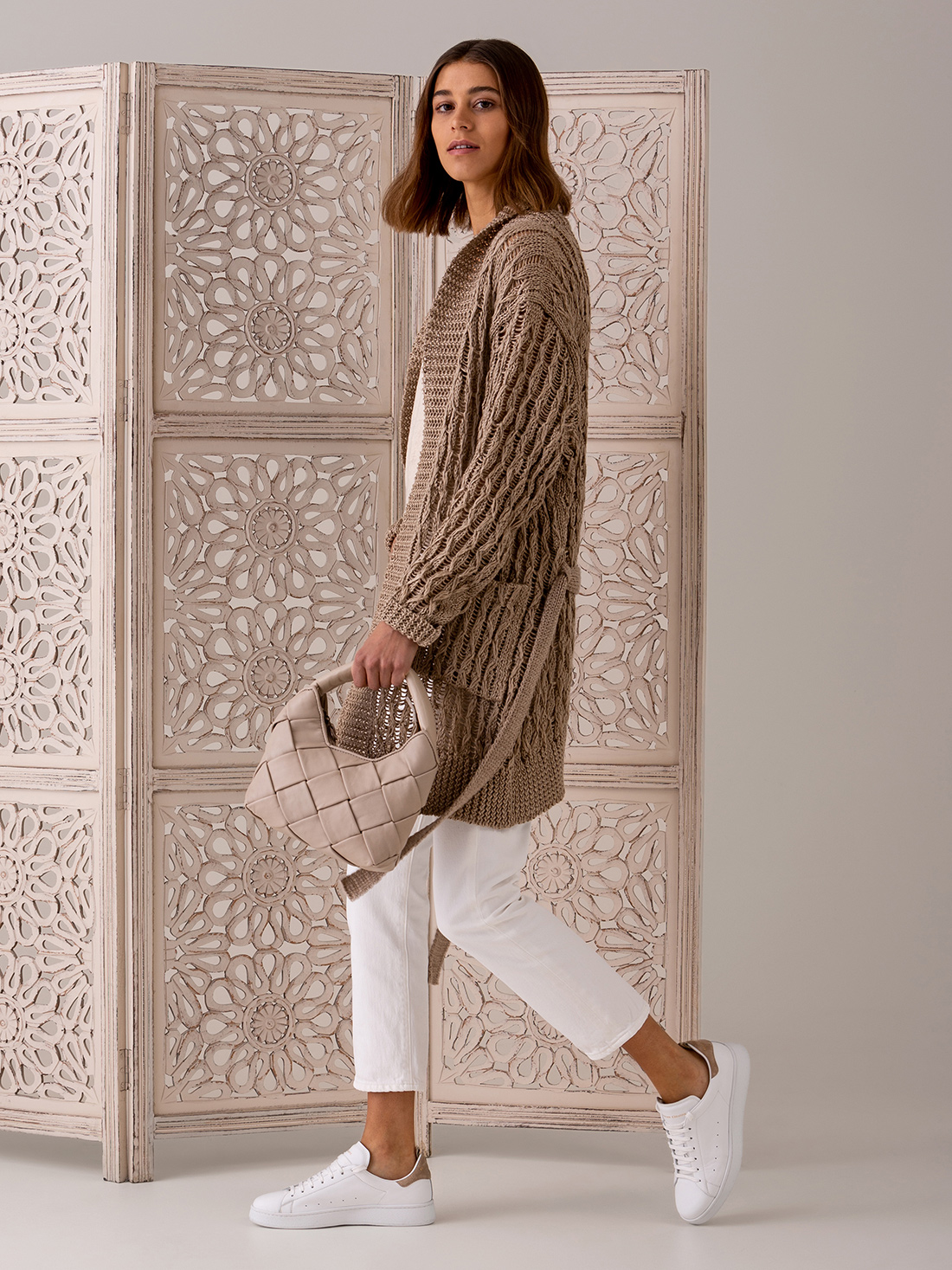 Detailansicht von Geflochtene Lederhandtasche OFFICINE CREATIVE