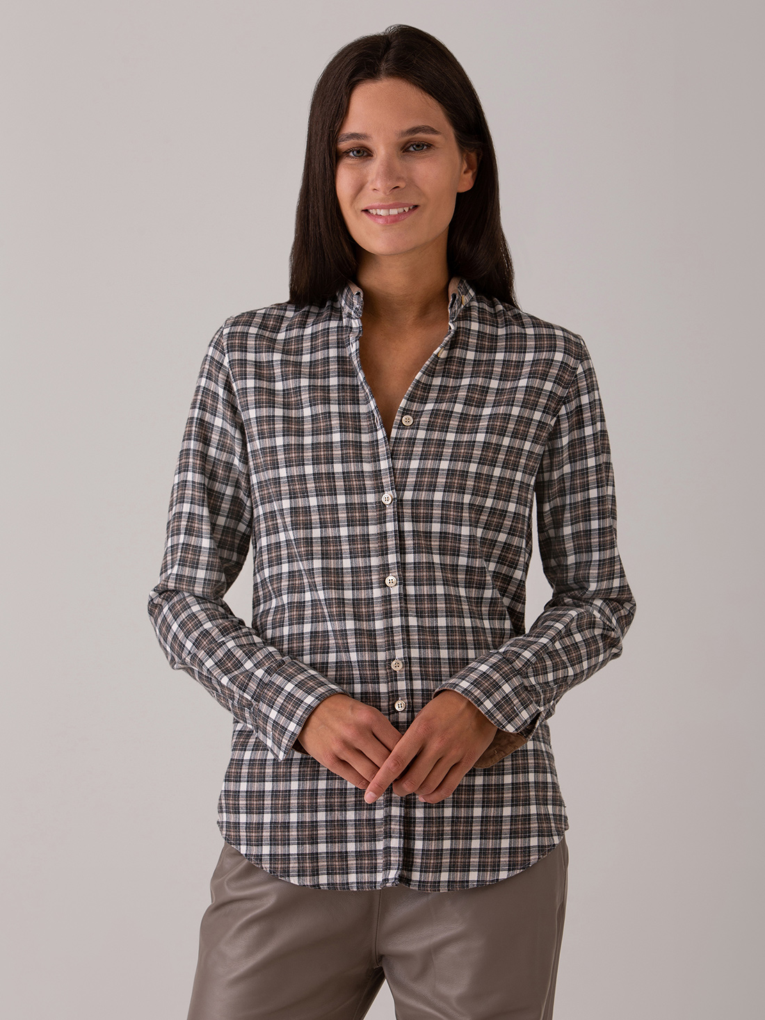 Detailansicht von Flanellbluse aus Baumwolle von AGLINI