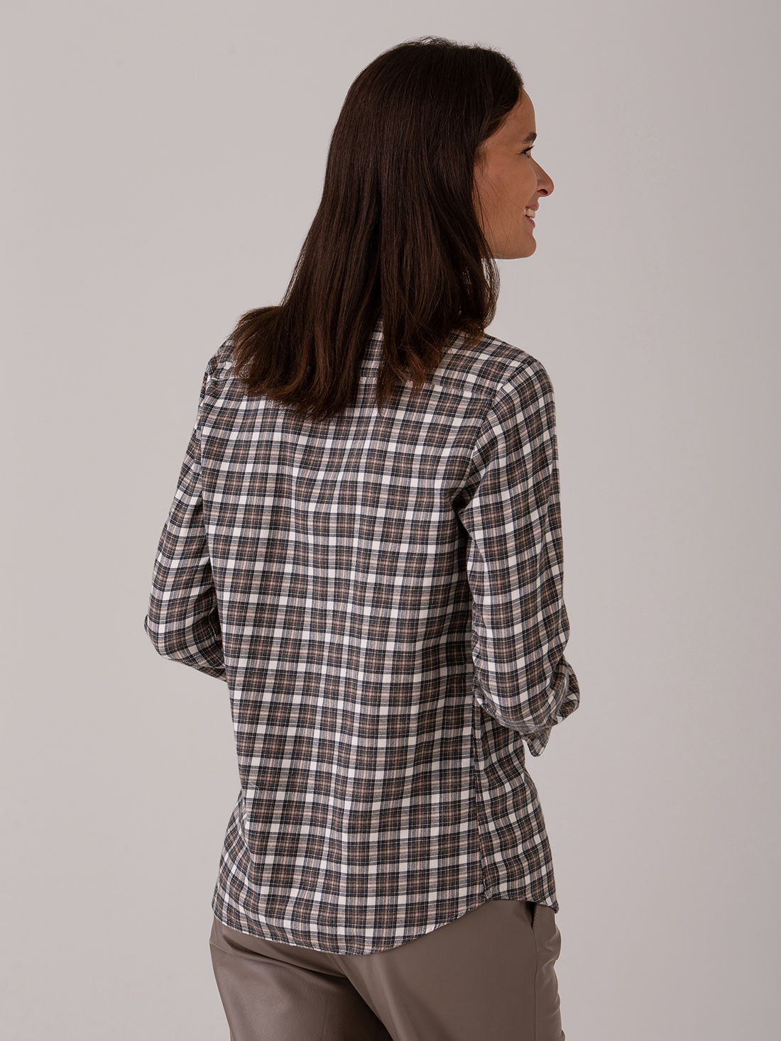 Detailansicht von Flanellbluse aus Baumwolle von AGLINI