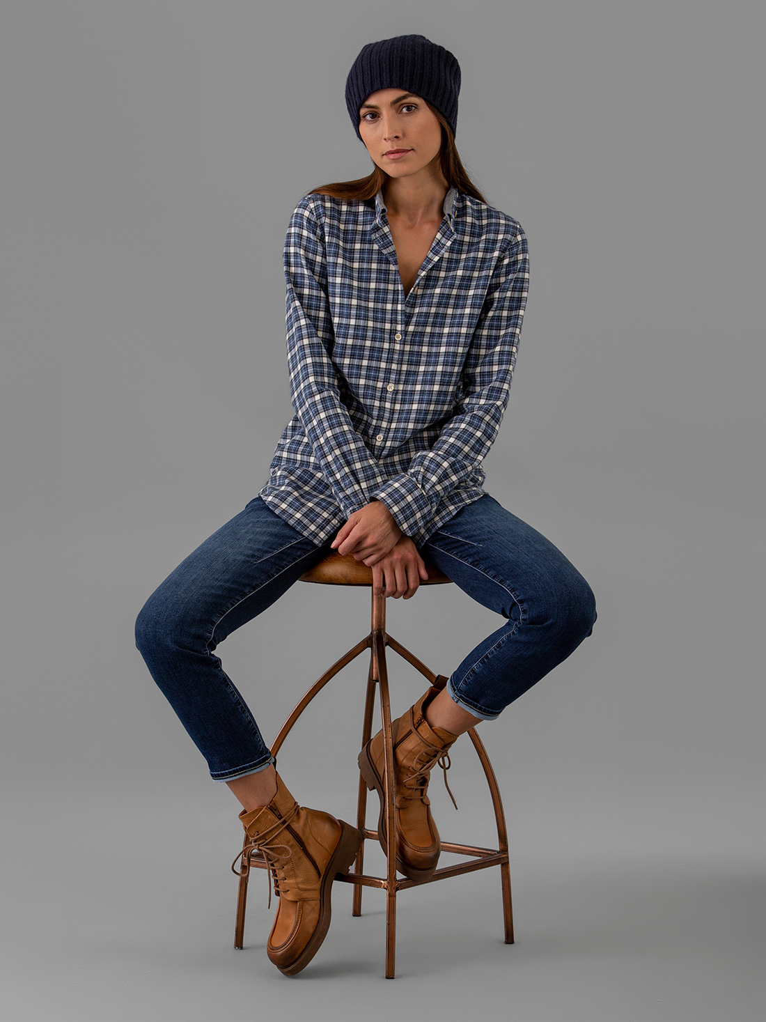 Detailansicht von Flanellbluse aus Baumwolle von AGLINI