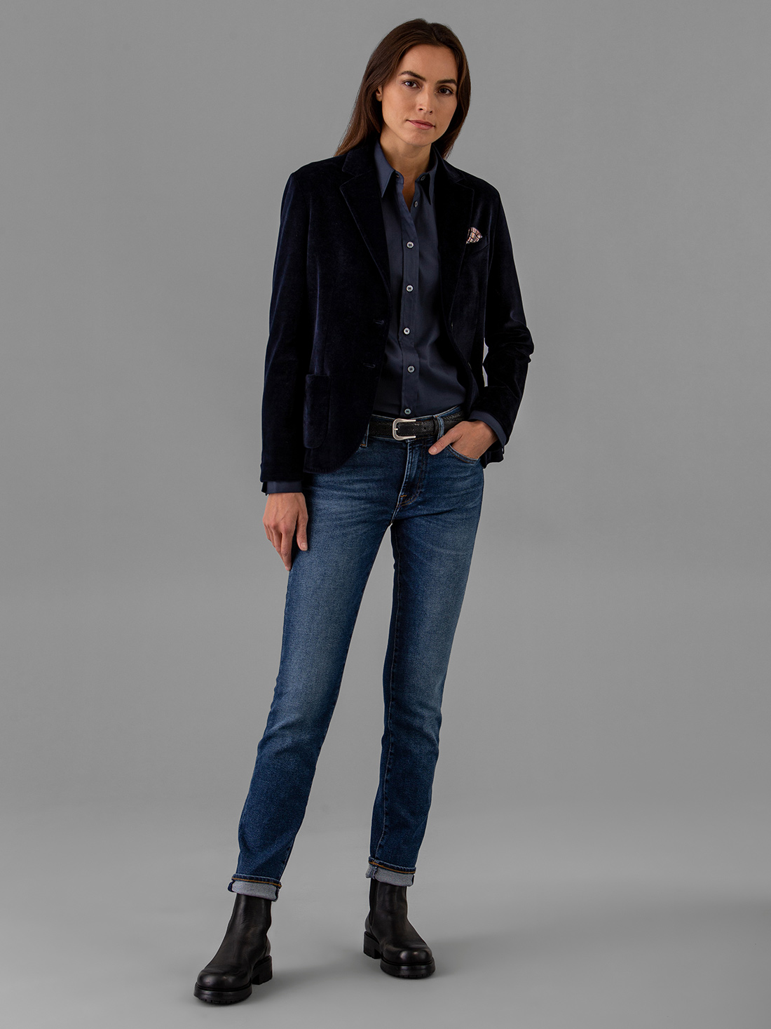 Detailansicht von Samtblazer aus Baumwolle von CIRCOLO