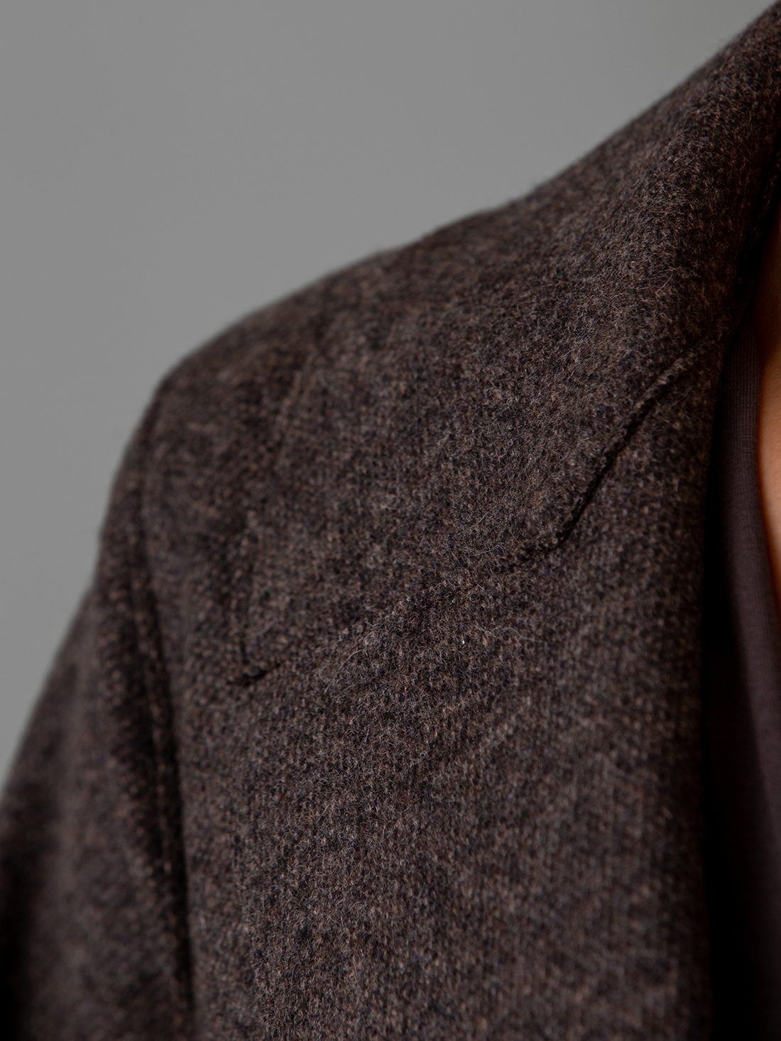 Detailansicht von Schurwollmantel von HARRIS WHARF LONDON