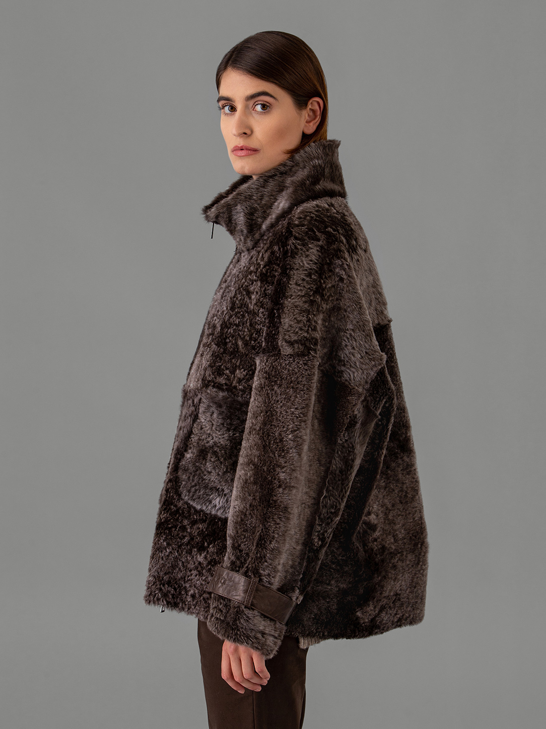 Detailansicht von Wendbare Lammlederjacke von GIORGIO BRATO