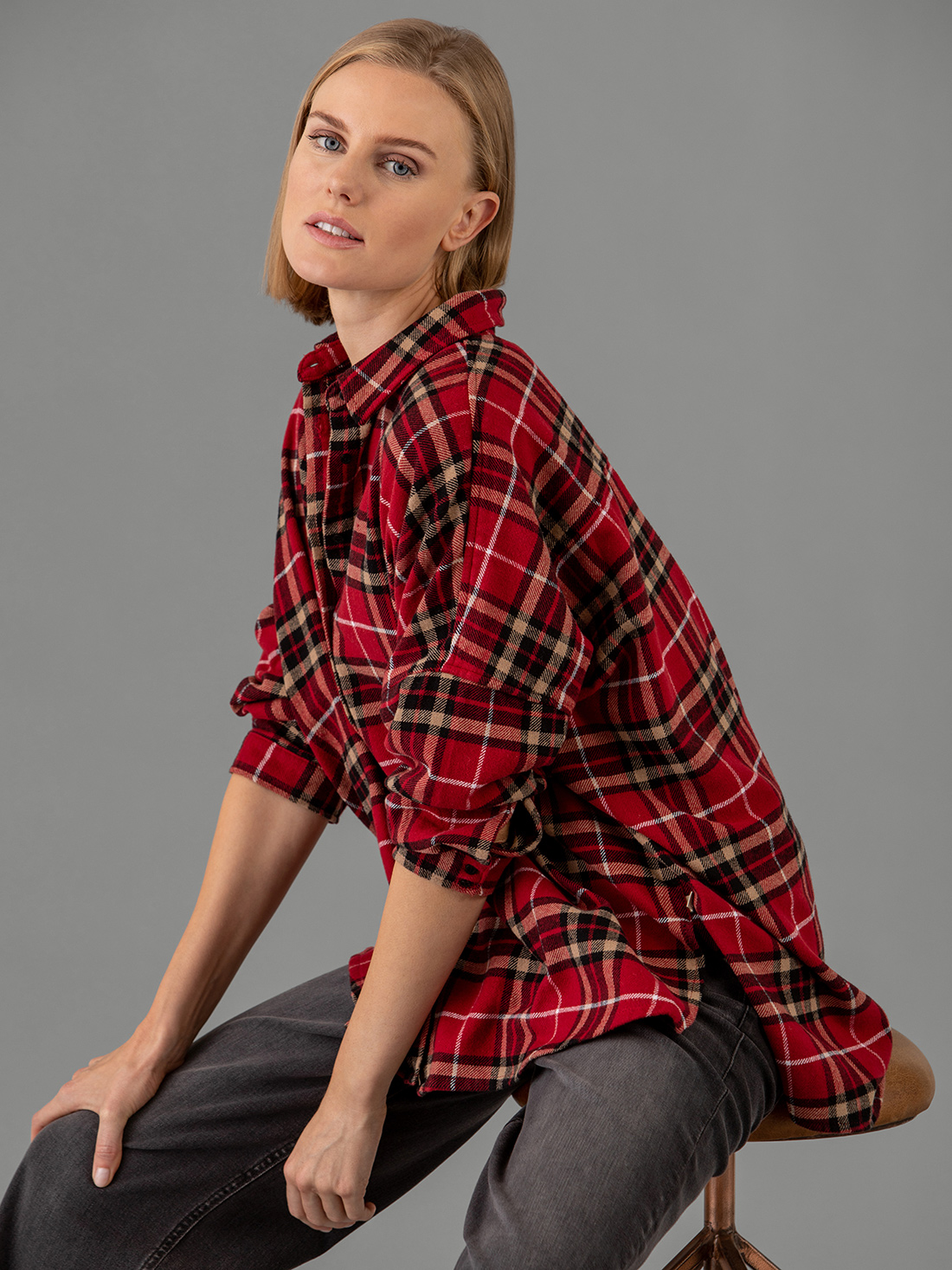 Detailansicht von Flanellbluse aus Baumwolle von HERRLICHER