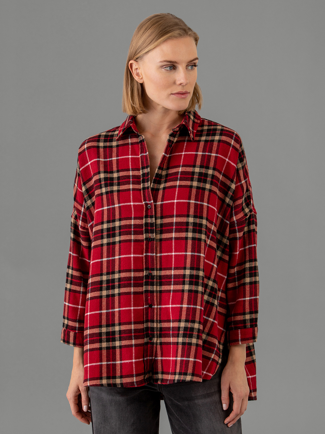 Detailansicht von Flanellbluse aus Baumwolle von HERRLICHER