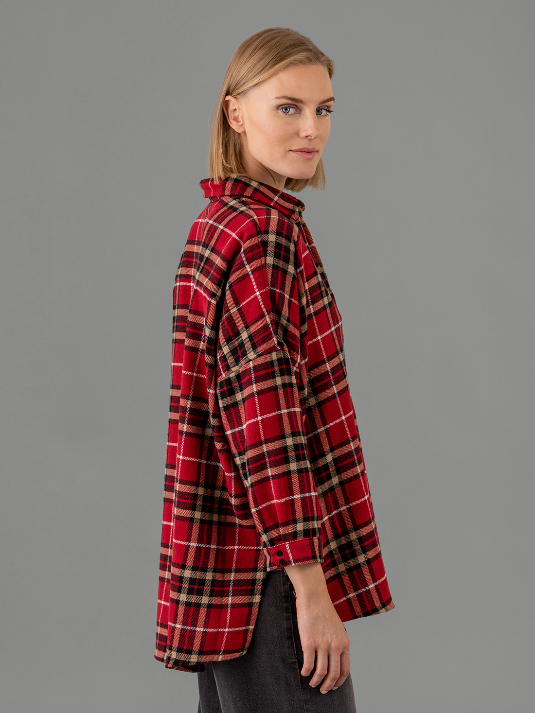 Detailansicht von Flanellbluse aus Baumwolle von HERRLICHER