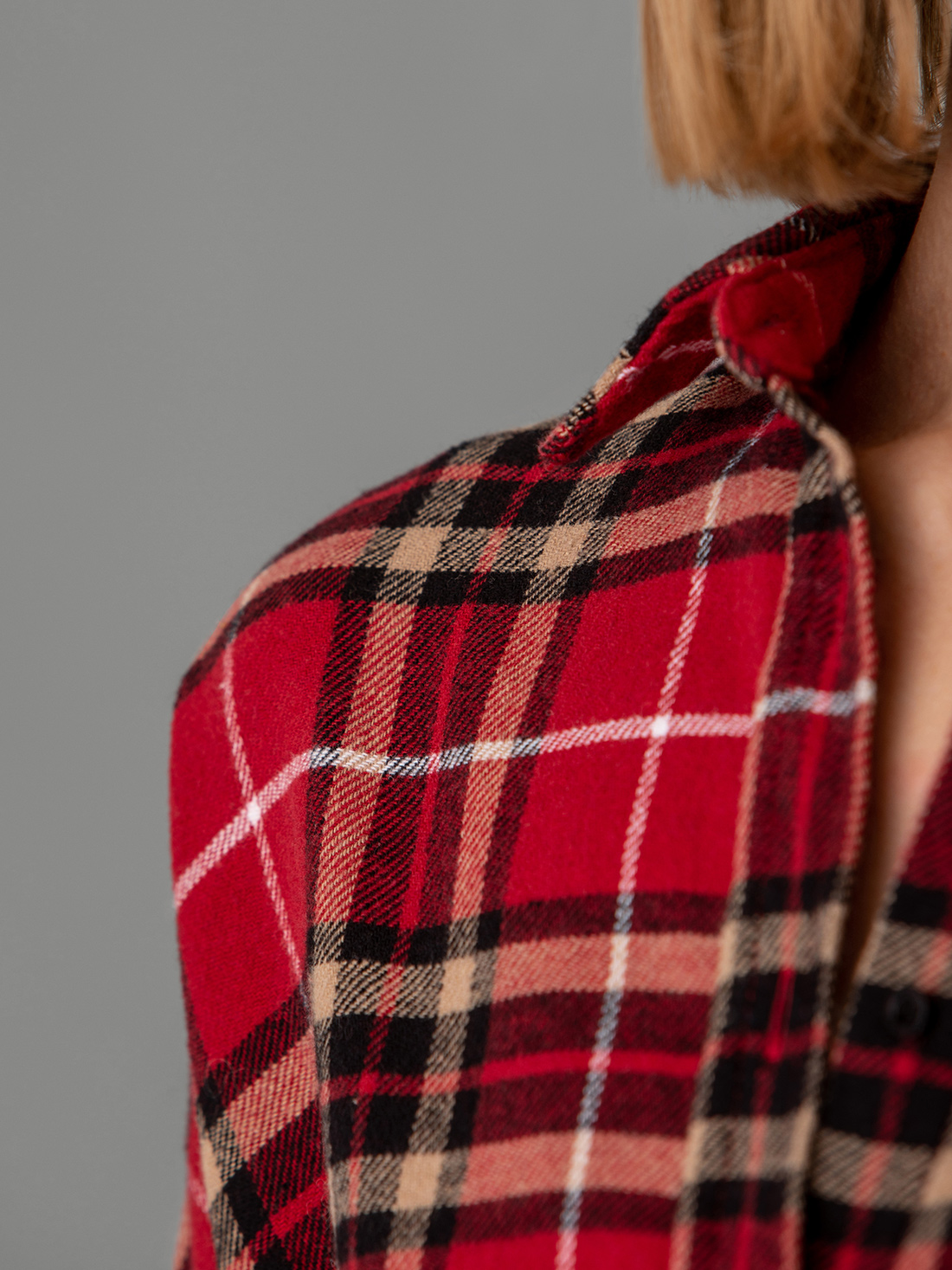 Detailansicht von Flanellbluse aus Baumwolle von HERRLICHER