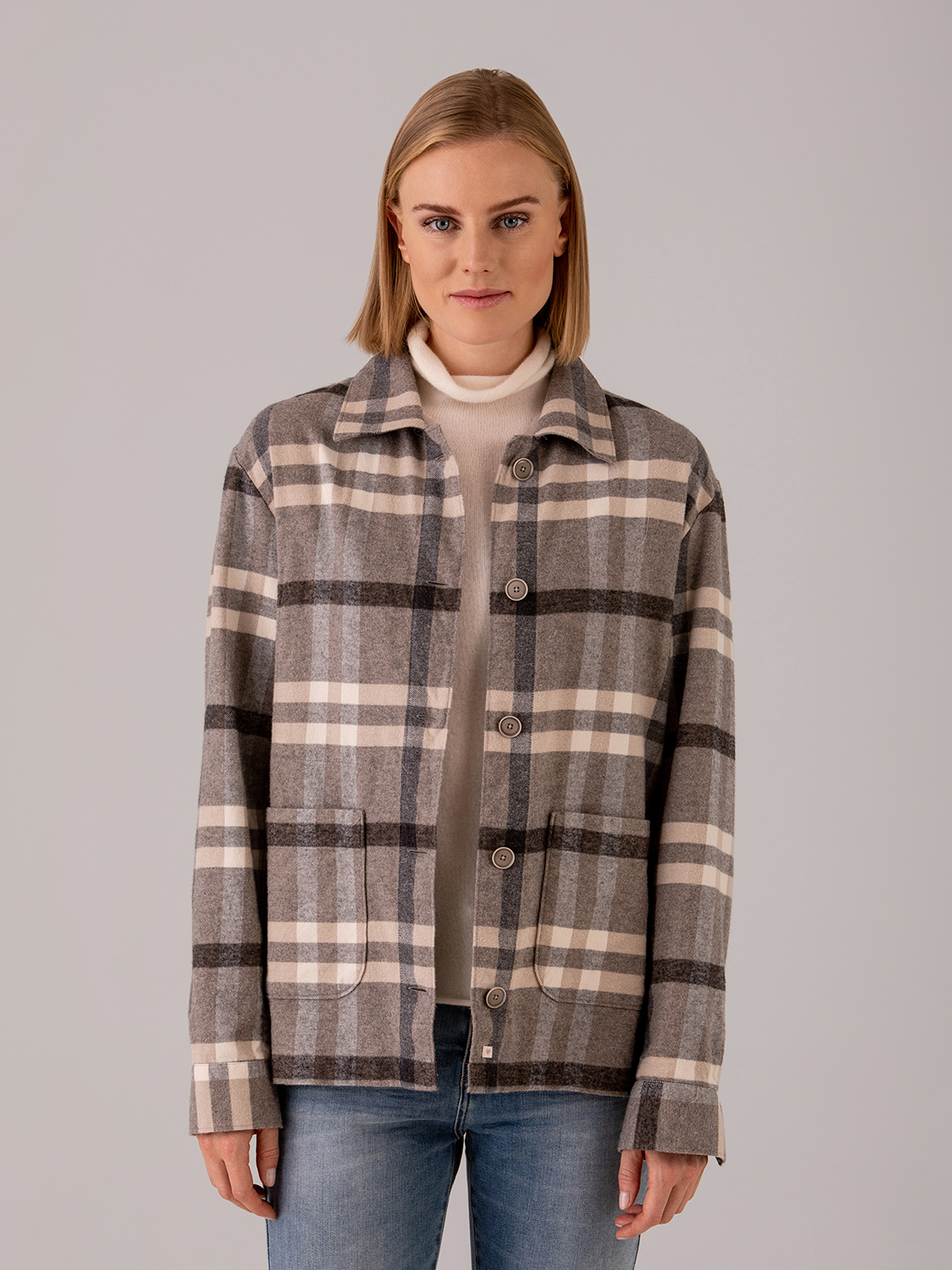 Detailansicht von Flanellbluse aus Baumwolle von FIL NOIR