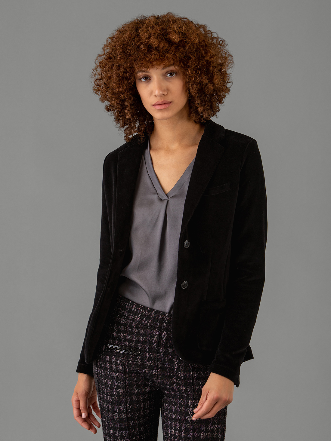 Detailansicht von Samtblazer aus Baumwolle von DANIELS