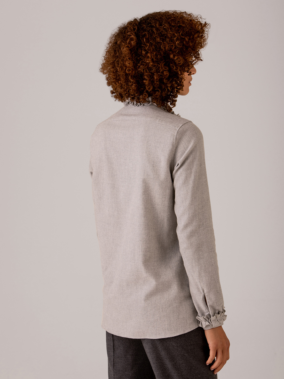 Detailansicht von Flanellbluse aus Baumwolle von AGLINI