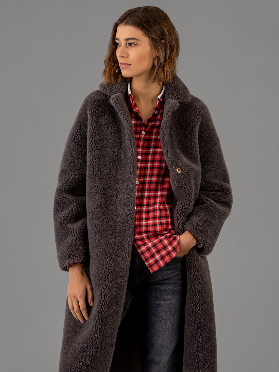 Detailansicht von Wendbarer Teddy-Mantel von ARMA