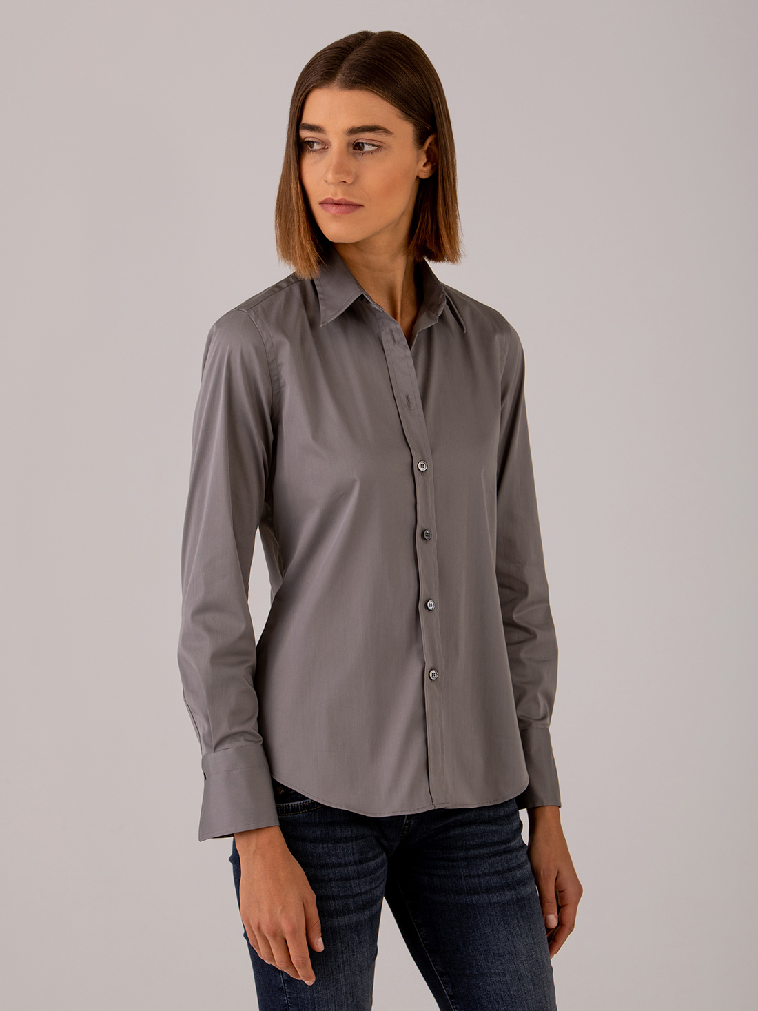 Detailansicht von Taillierte Baumwollbluse von CALIBAN