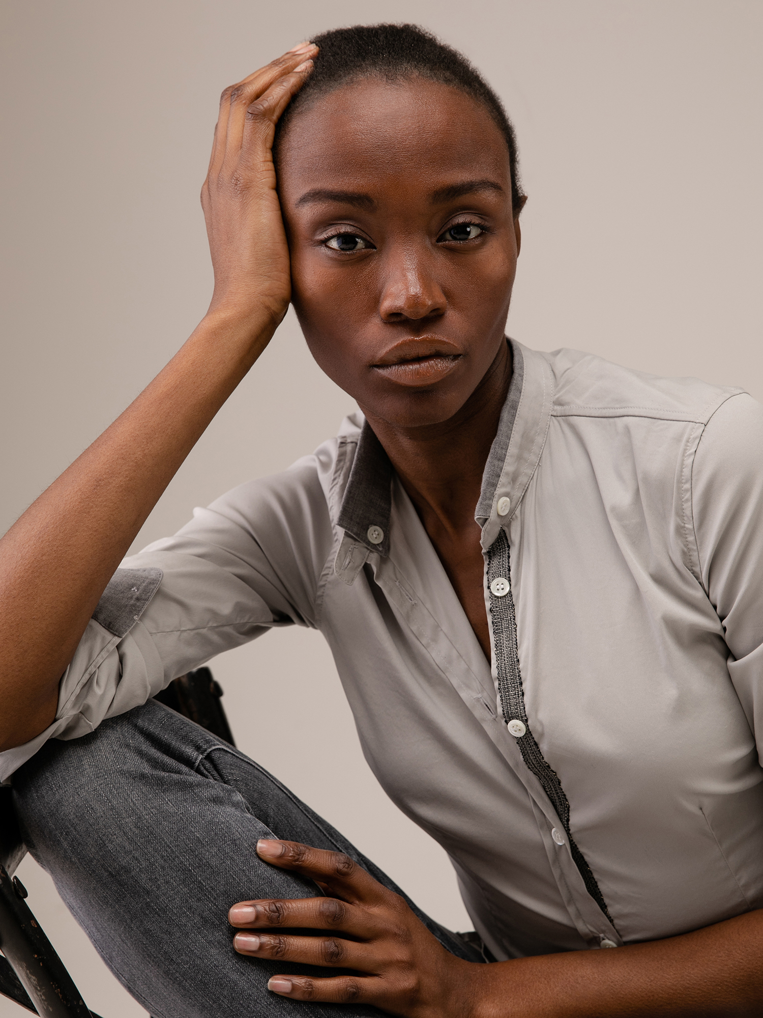 Detailansicht von Baumwollbluse von AGLINI