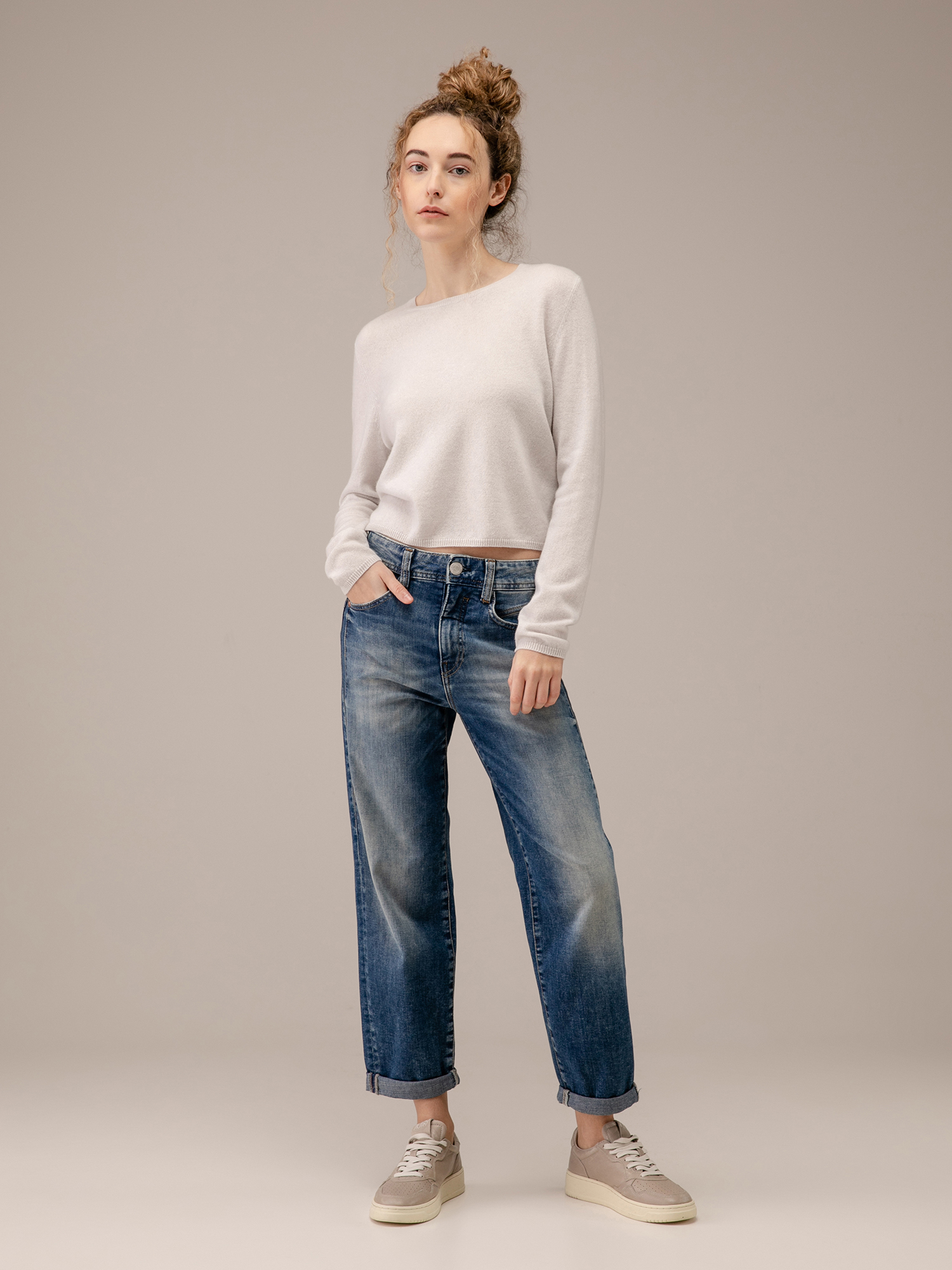 Detailansicht von Cropped Pullover aus Cashmere von ALLUDE