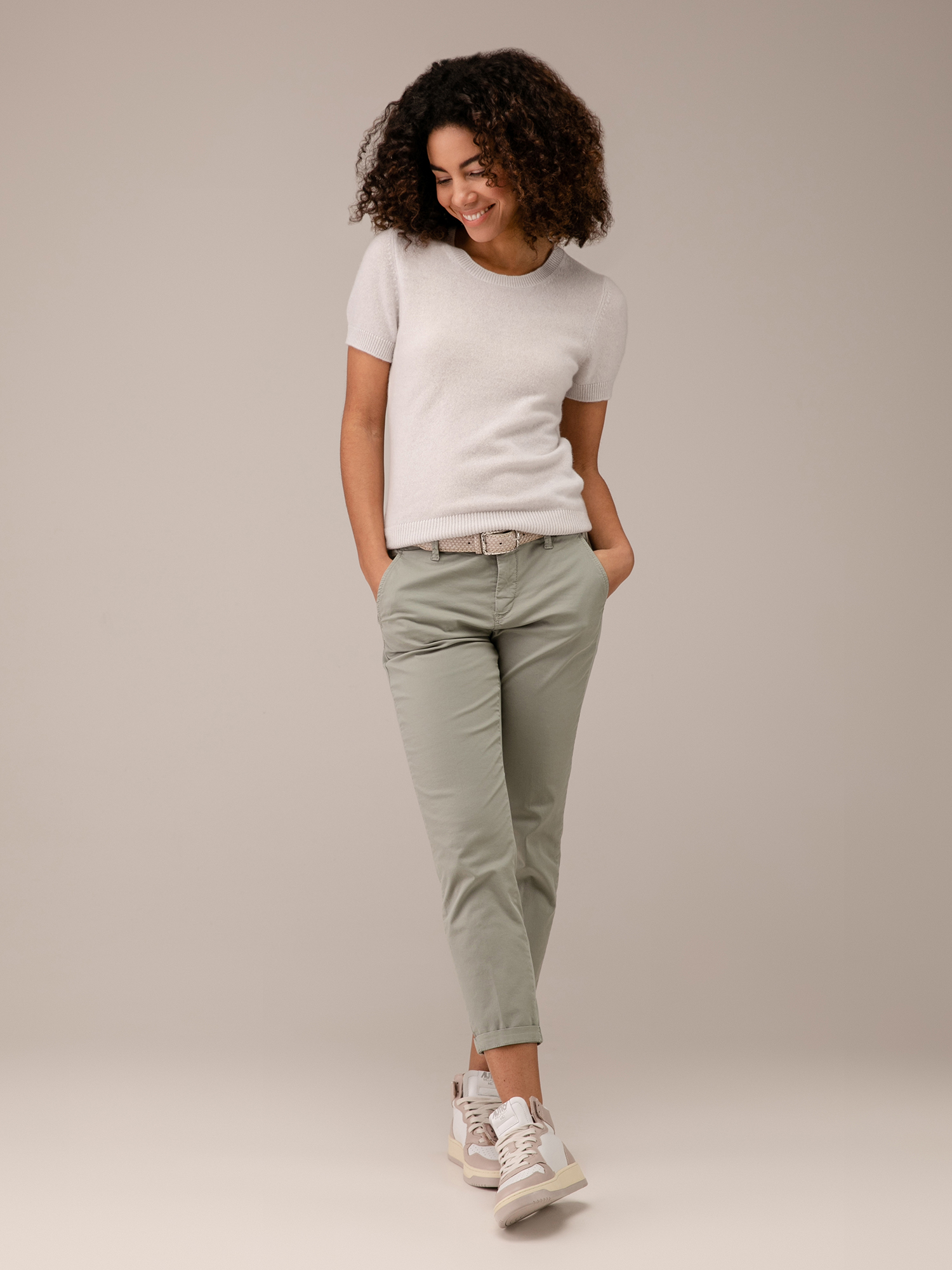 Detailansicht von Kurzarm-Pullover aus Cashmere von ALLUDE