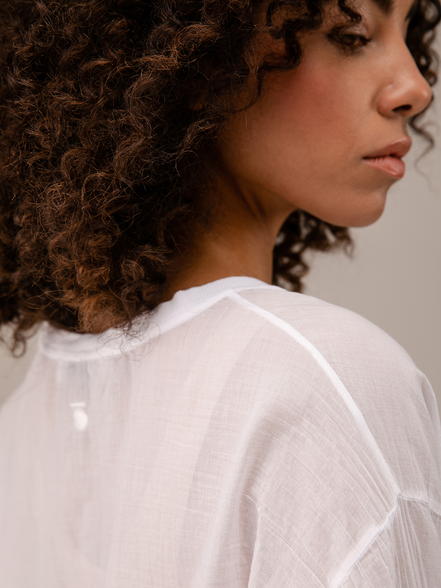 Detailansicht von Oversize Baumwollbluse von 10 DAYS