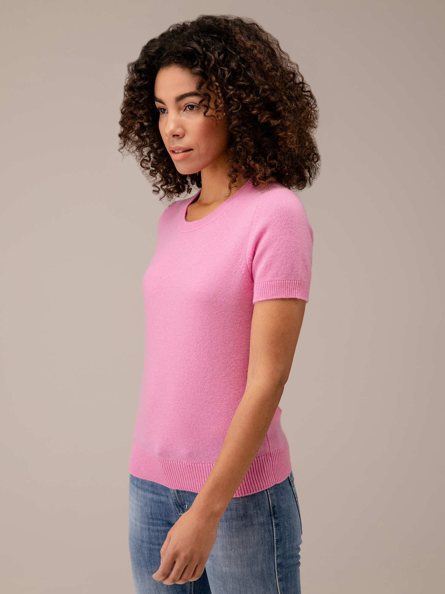 Detailansicht von Kurzarm-Pullover aus Cashmere von ALLUDE