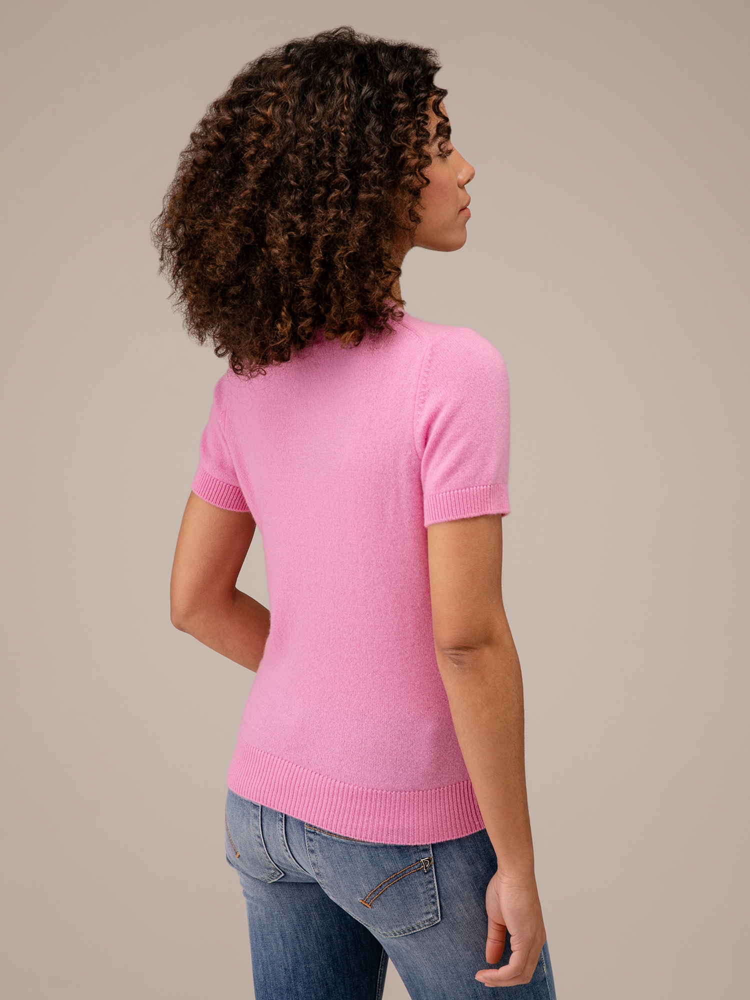 Detailansicht von Kurzarm-Pullover aus Cashmere von ALLUDE