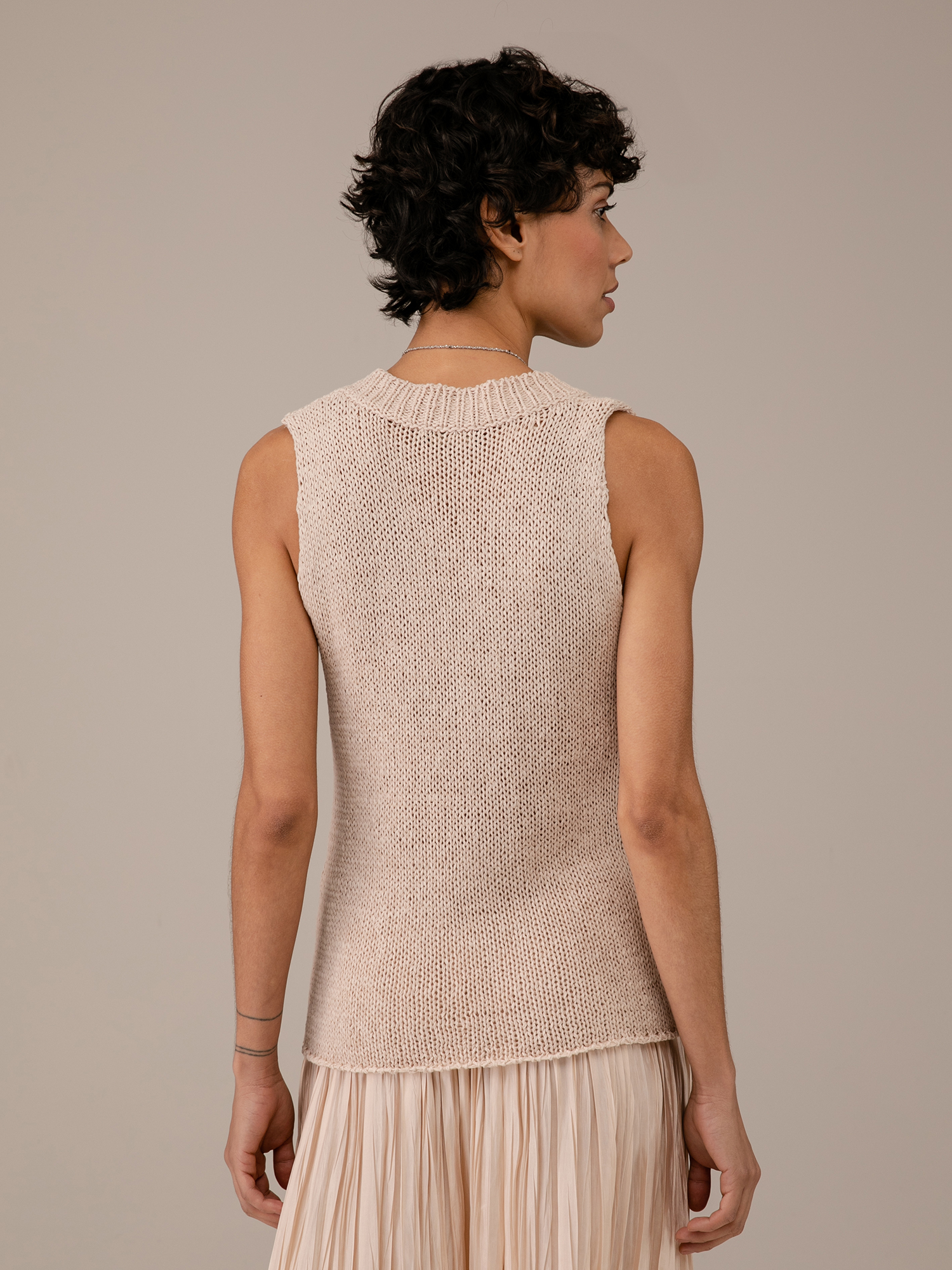 Detailansicht von Stricktop aus Baumwolle von ROBERTO COLLINA