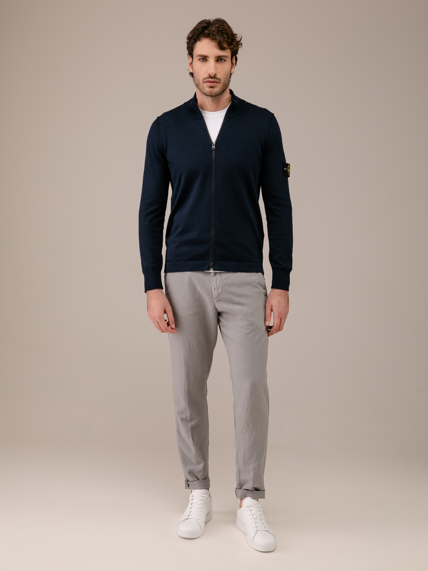 Detailansicht von Strickjacke aus Baumwolle von STONE ISLAND