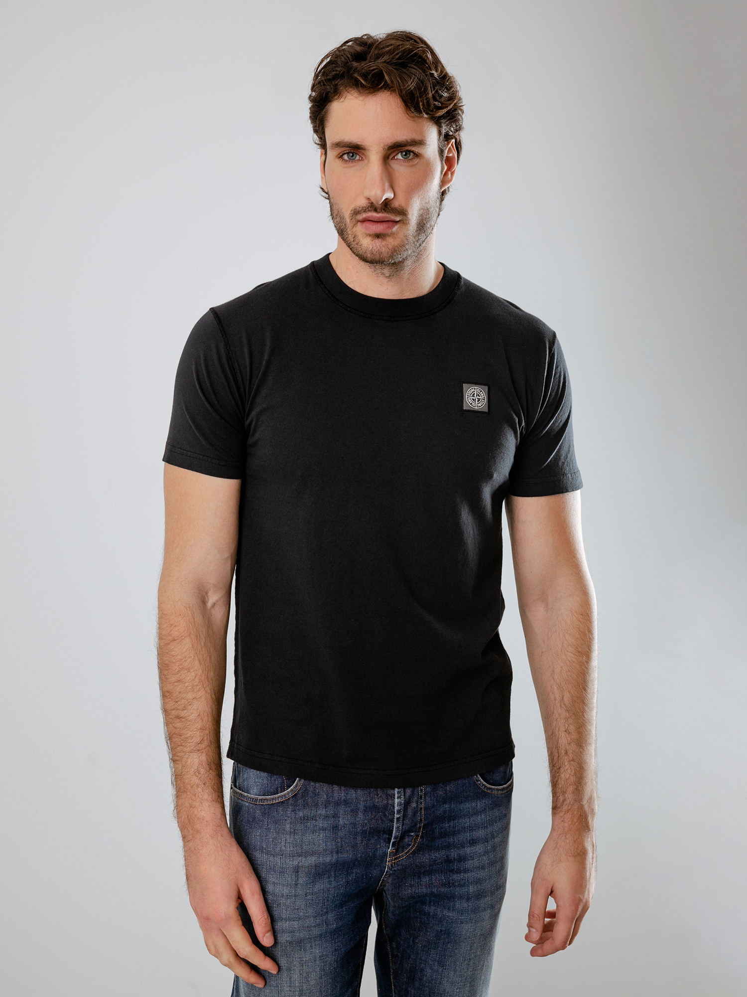 Detailansicht von T-Shirt aus Baumwolle von STONE ISLAND