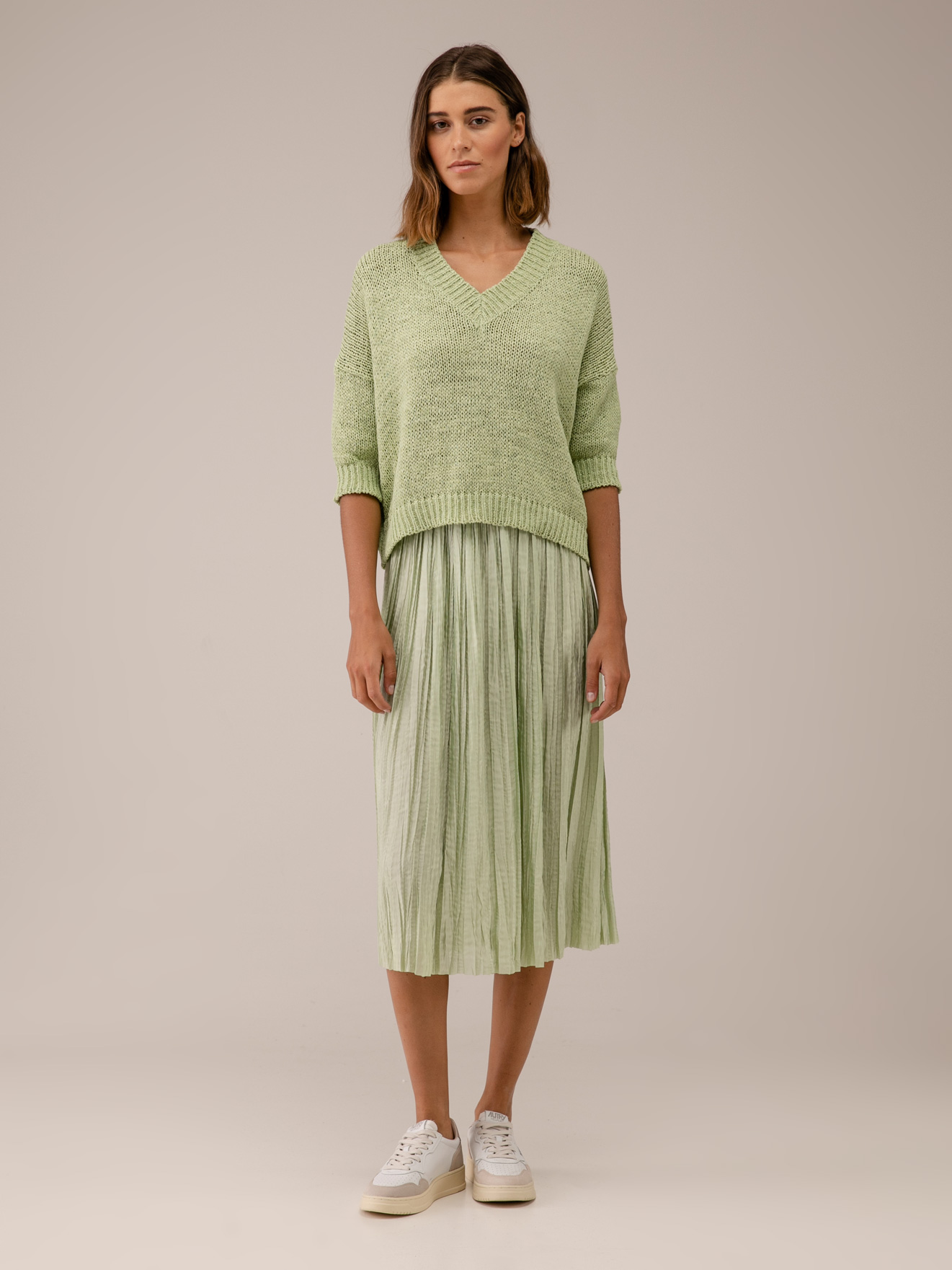 Detailansicht von Kurzarm-Pullover aus Baumwolle von ROBERTO COLLINA