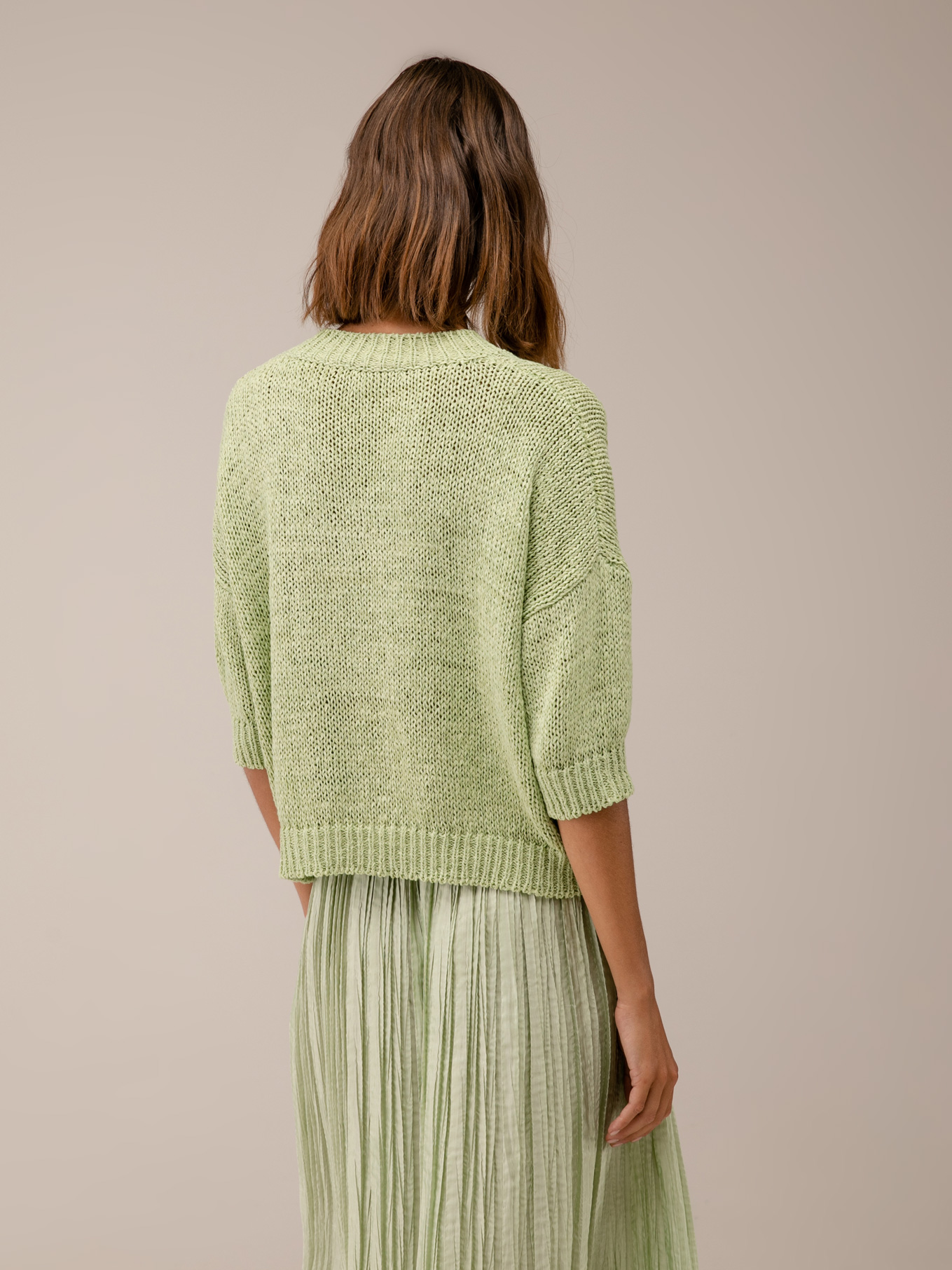 Detailansicht von Kurzarm-Pullover aus Baumwolle von ROBERTO COLLINA