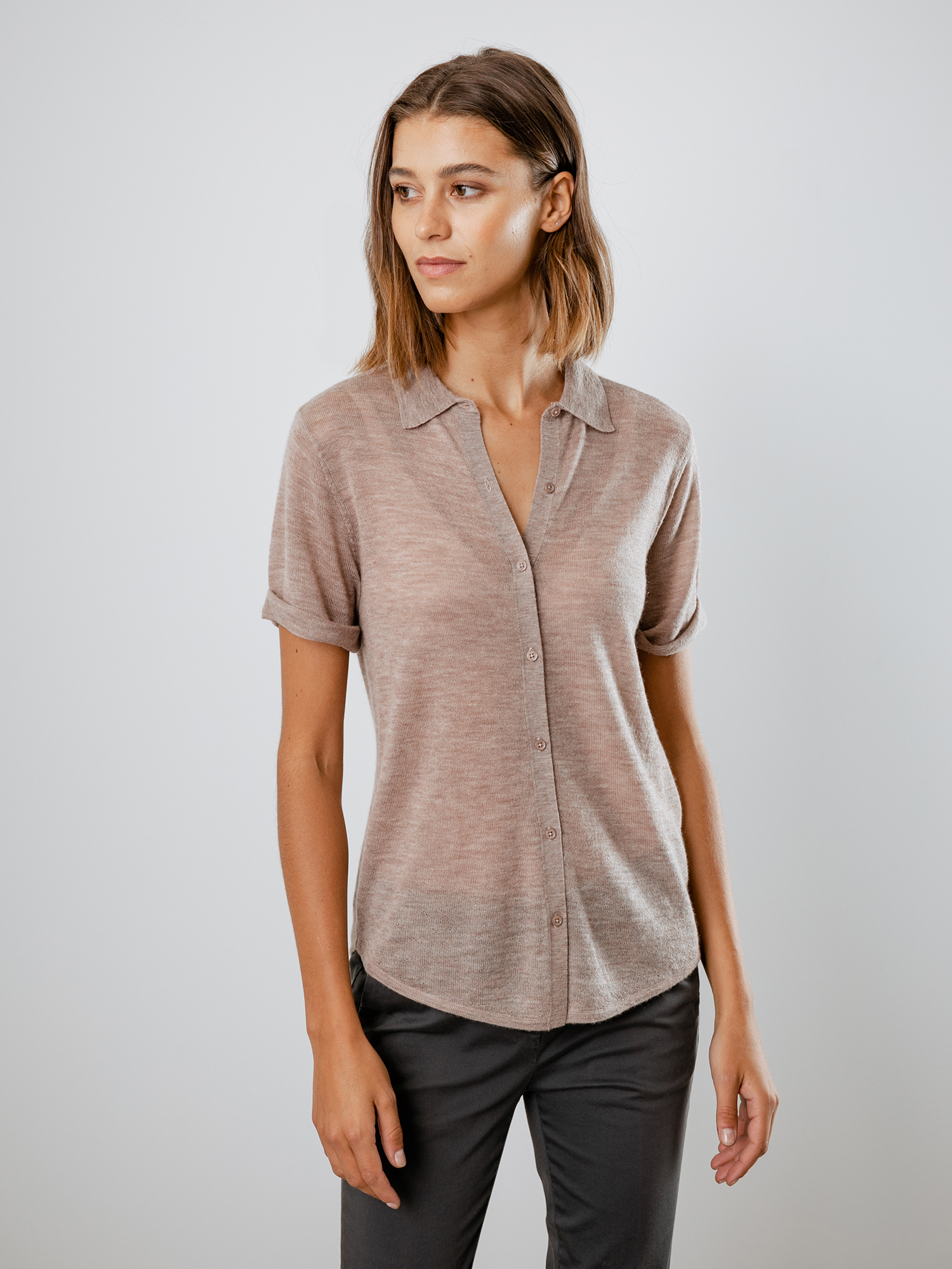 Detailansicht von Kurzarm-Pullover aus Cashmere von DANIELS