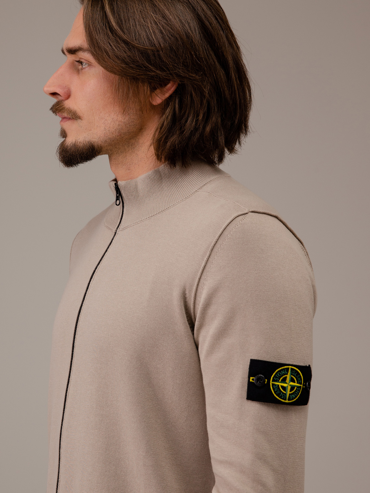 Detailansicht von Strickjacke aus Baumwolle von STONE ISLAND