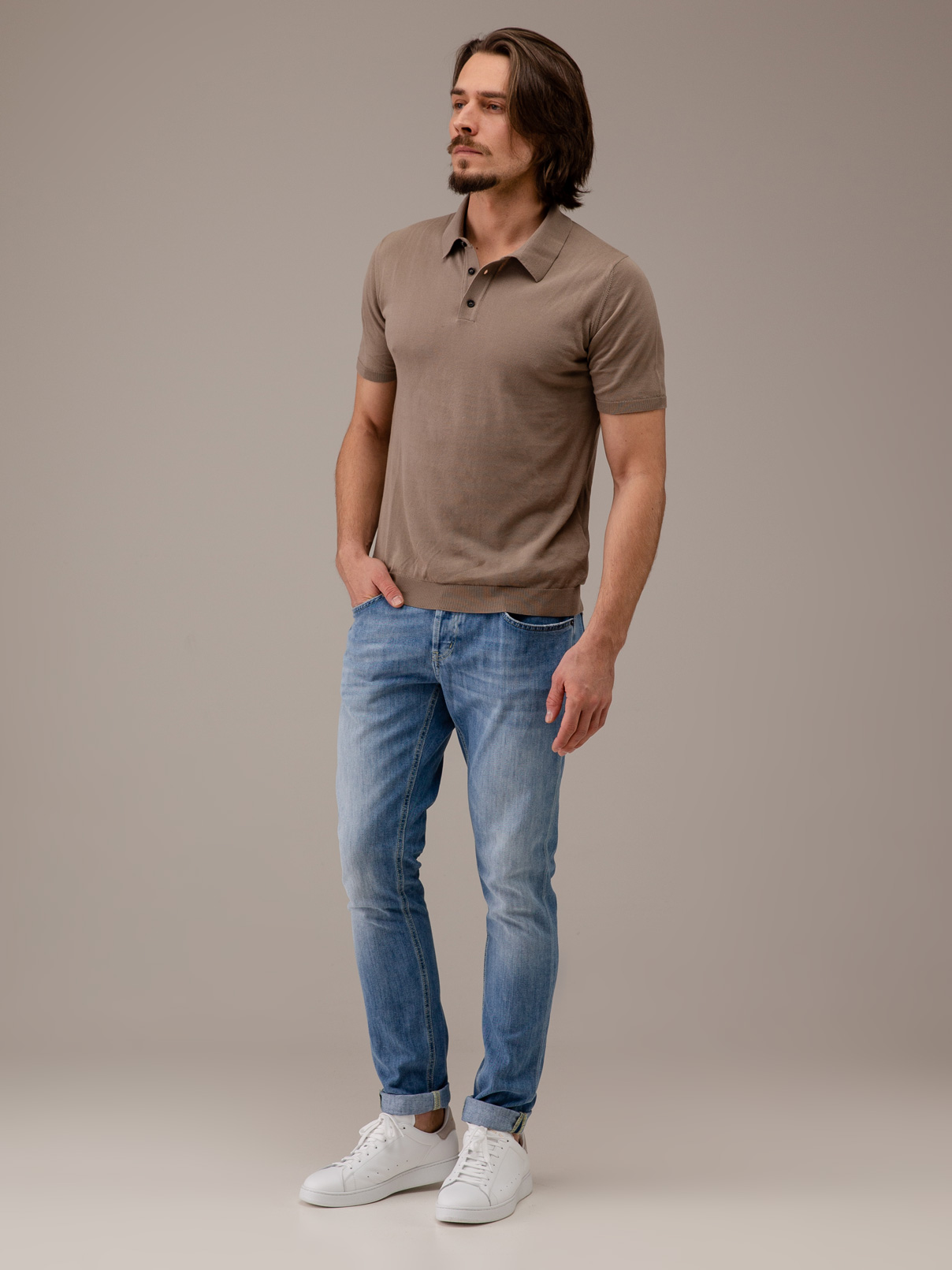 Detailansicht von Poloshirt aus Baumwolle von ROBERTO COLLINA