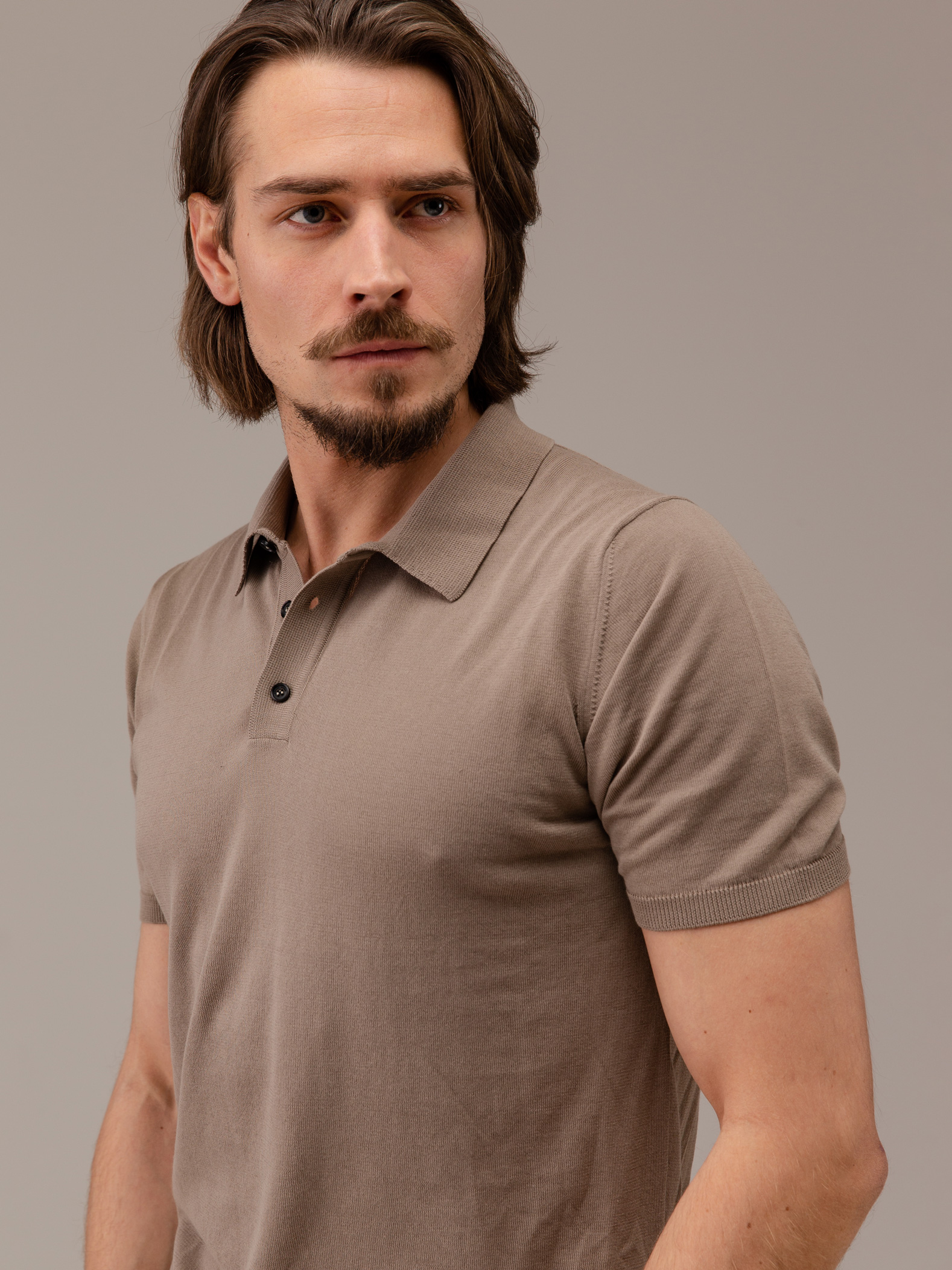 Detailansicht von Poloshirt aus Baumwolle von ROBERTO COLLINA